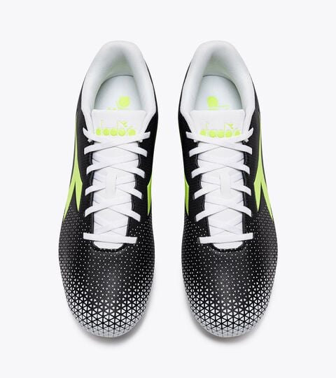 PICHICHI 6 MG14, BLACK/YELLOW FLUO DD/WHITE Calcio boots for firm ground - Men's PICHICHI 6 MG14 BLACK/YELLOW FLUO DD/WHITE - Diadora
