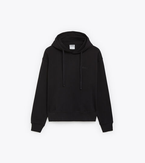 HOODIE SPW LOGO, NERO Felpa con cappuccio in cotone - Gender neutral HOODIE SPW LOGO NERO - Diadora
