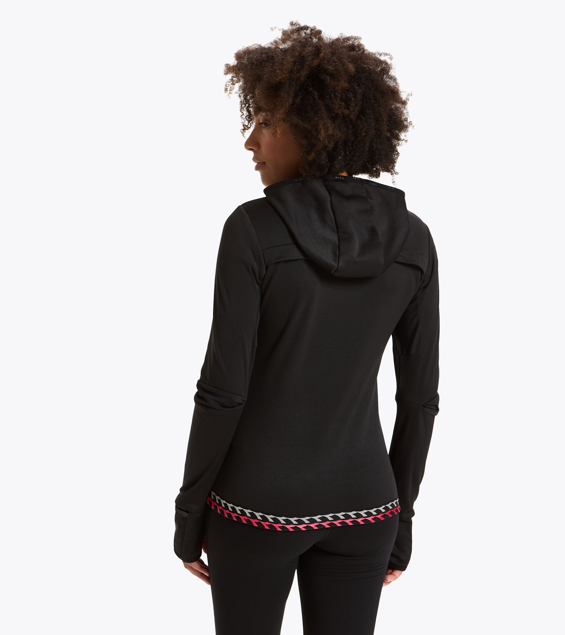 Winter hooded running sweatshirt - Women L. HD WARM UP WINTER SWEAT BLACK - Diadora