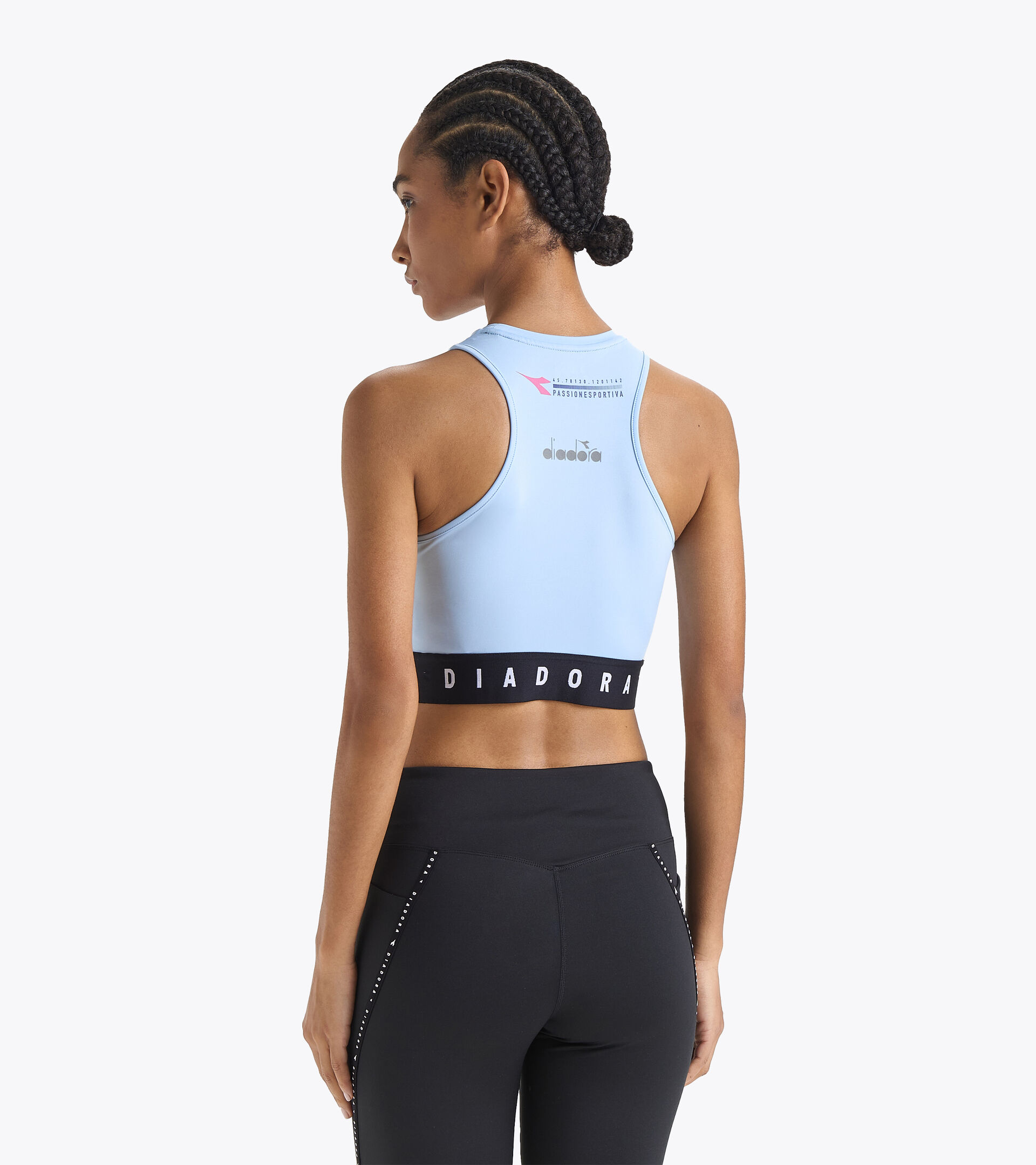 Crop top deportivo - Mujer L. CROP TOP BE ONE AZUL CLARO LUMINOSO - Diadora