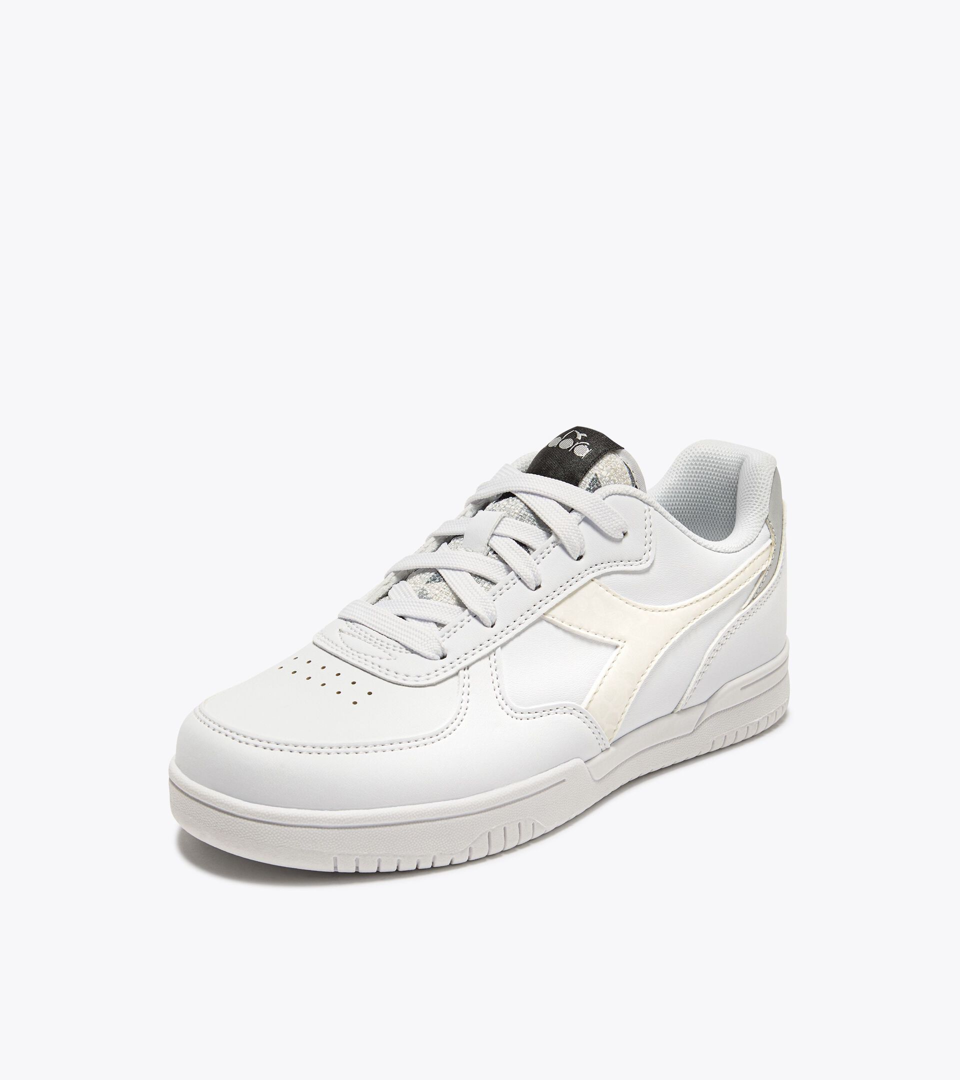 Sports shoe -  8 to 16 years old - Girls
 RAPTOR LOW SPOTTED GS WHITE/BLACK/SILVER - Diadora