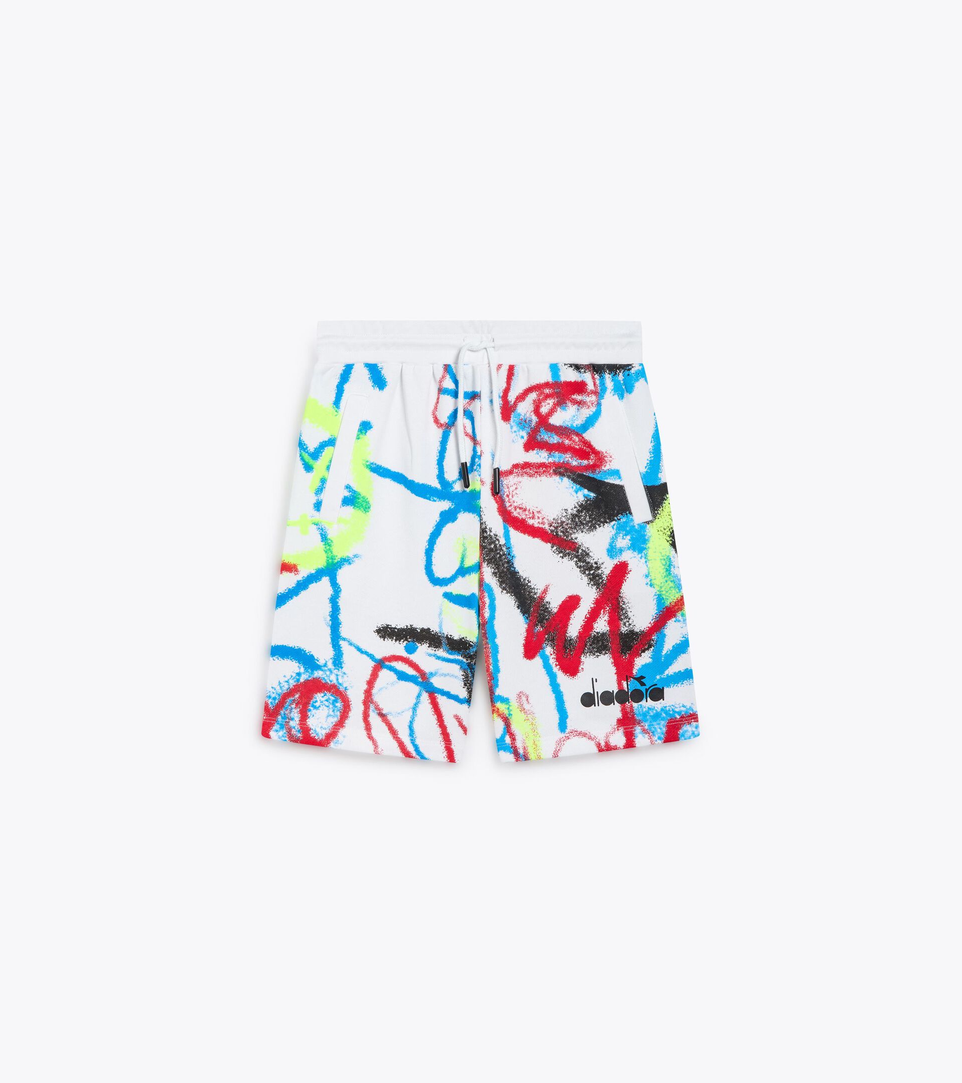 Bermudashorts - Graffiti-Print - Jungen JB. BERMUDA GRAFFITI ANTIQUITAT WEISS - Diadora