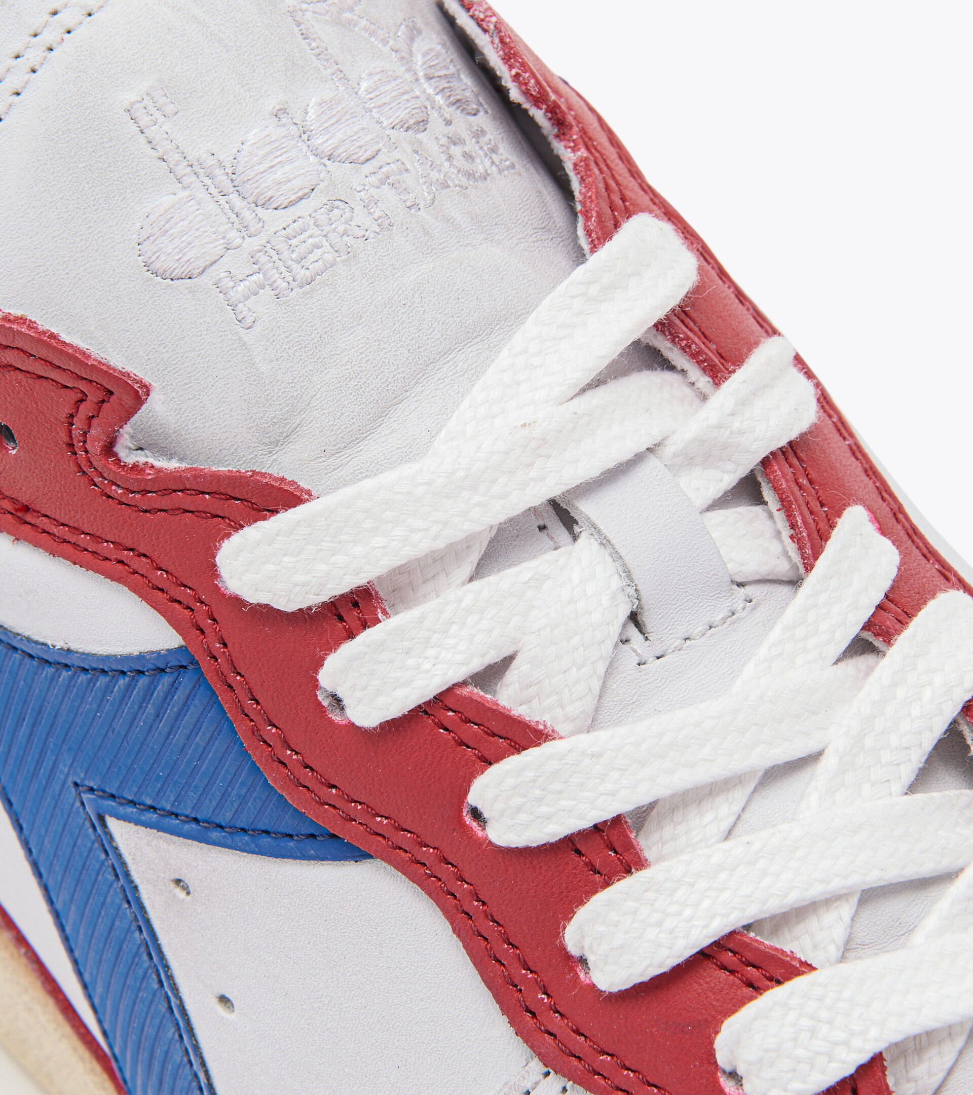 Heritage shoe - Unisex MI BASKET ROW CUT WHITE/POMPEIAN RED - Diadora