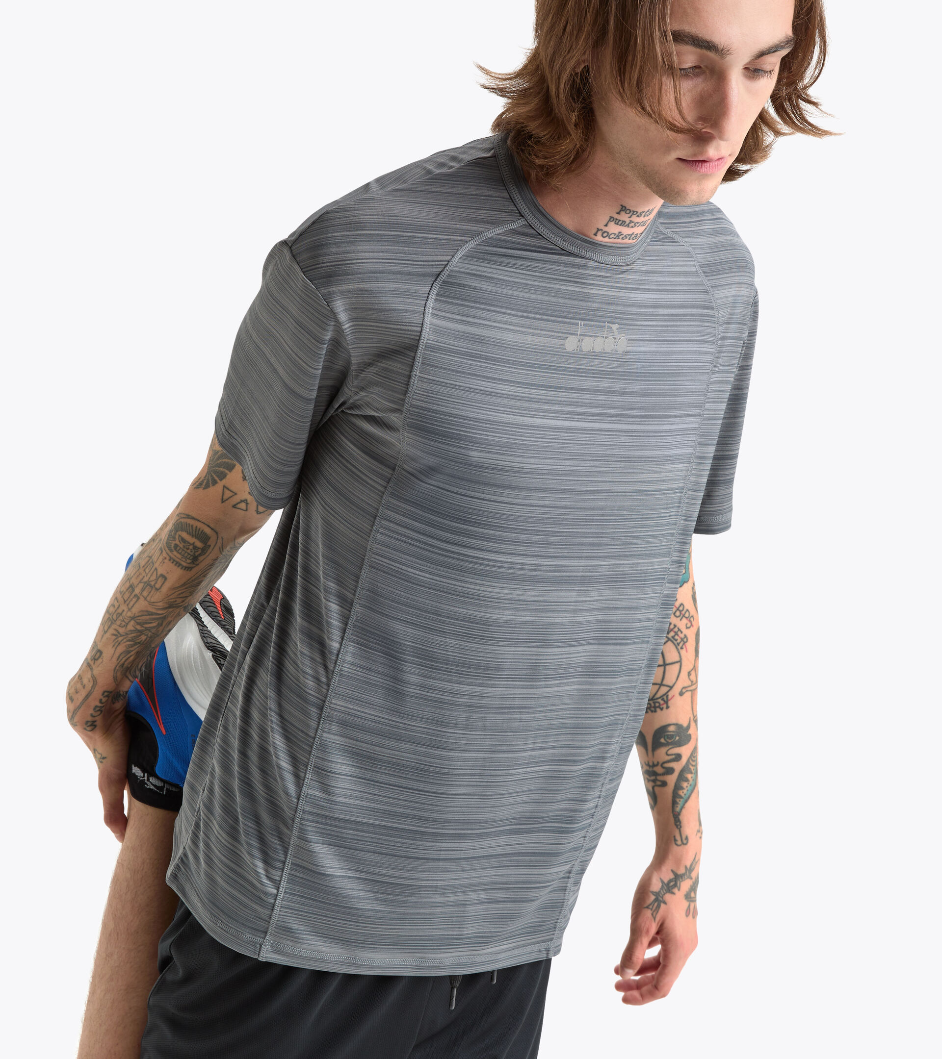 Camiseta de entrenamiento - Hombre SS T-SHIRT BE ONE FT GRIS ACERO - Diadora