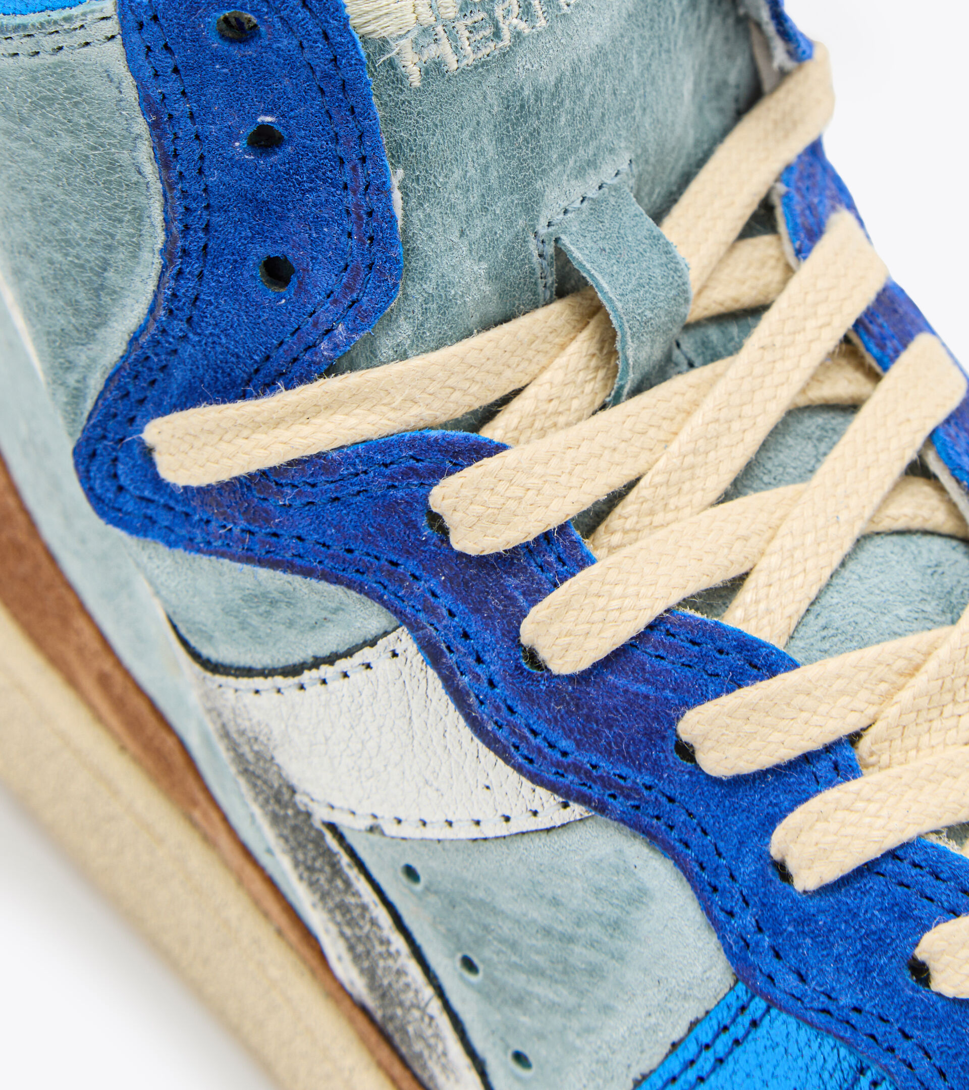 Heritage shoes - Women MI BASKET METAL PIGSKIN USED WN STARLIGHT BLUE - Diadora