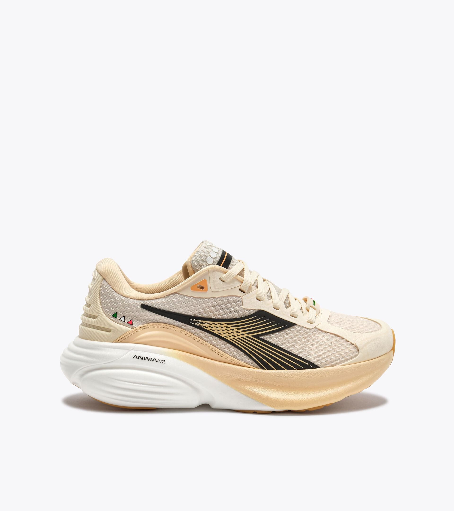 Zapatilla de running Made in Italy - Ligereza y amortiguaci&oacute;n - Para todos los g&eacute;neros ATOMO STAR BUTTERCREAM /BLACK - Diadora