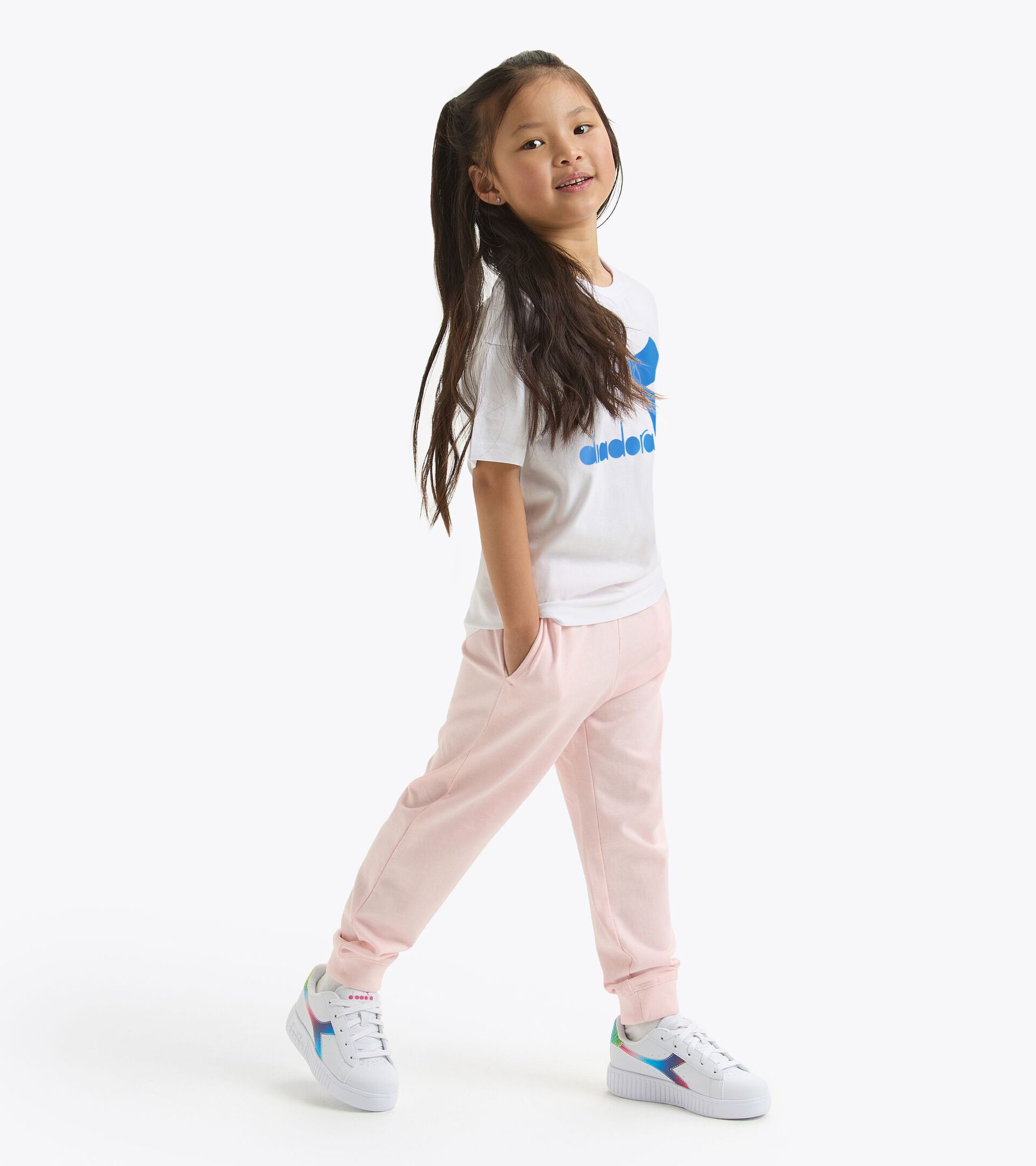 Sports T-shirt - Kids JU.T-SHIRT SS BL WHITE/PRINCESS BLUE (C3084) - Diadora