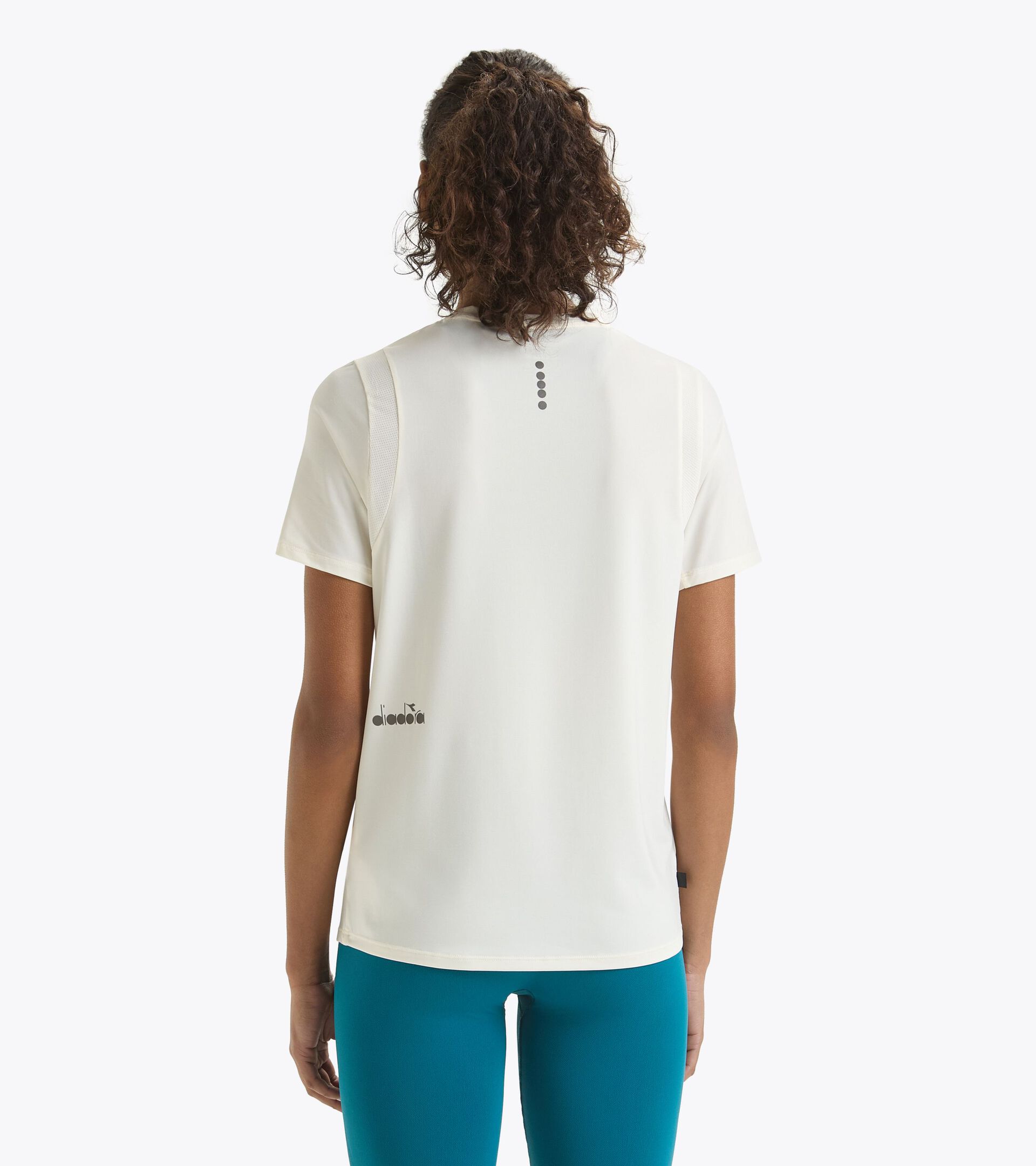 T-shirt de running - Femme L. SS T-SHIRT TECH RUN CREW BLANCHE MURMURE - Diadora