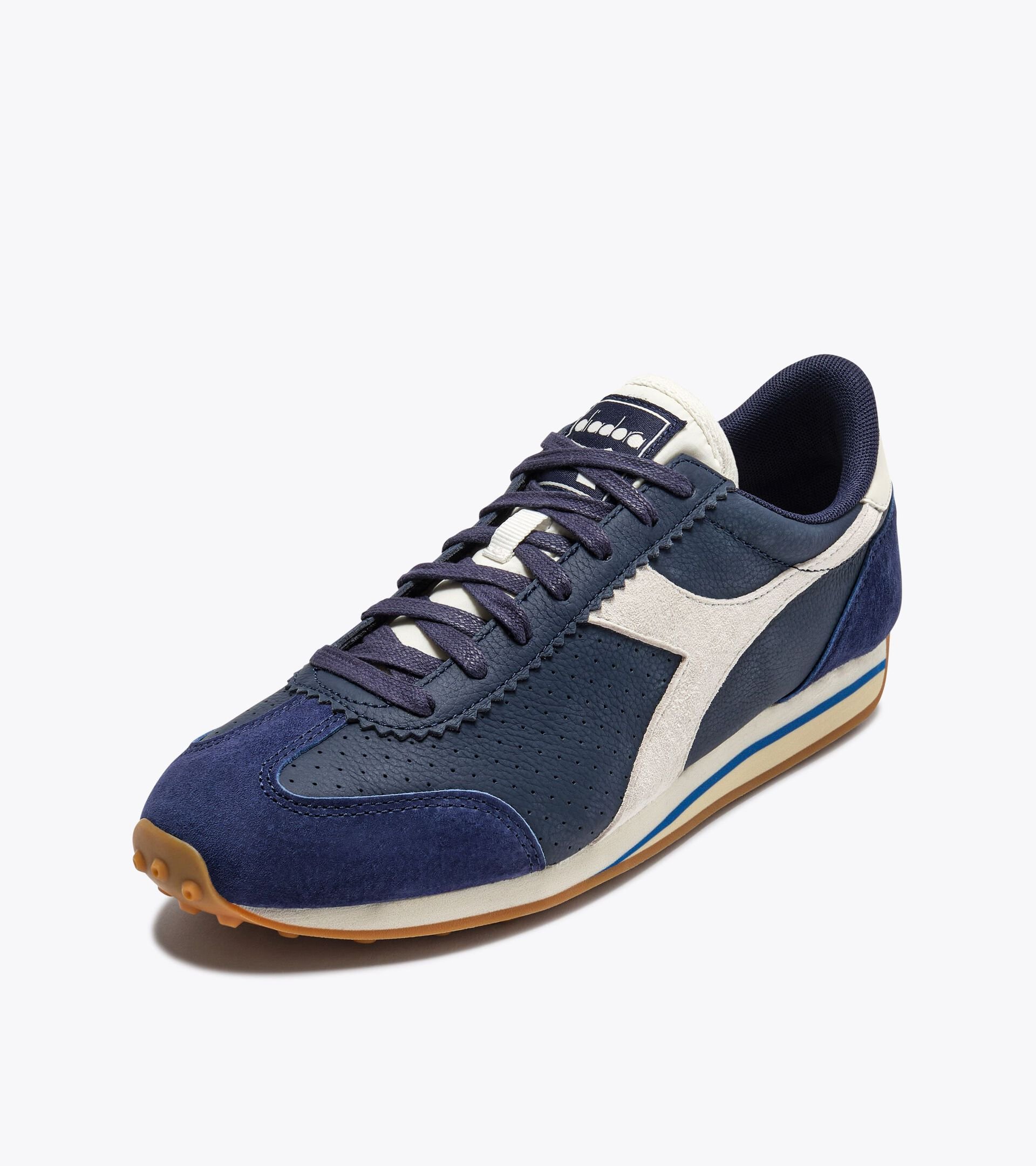 Zapatilla de piel de ca&ntilde;a baja - Para todos los g&eacute;neros RALLY PUNCHED AZUL MEDIEVAL - Diadora