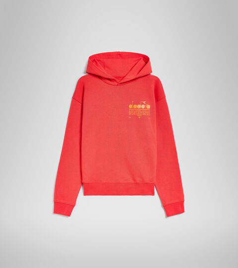 HOODIE MANIFESTO, POPPY RED Organic cotton hoodie - Unisex HOODIE MANIFESTO POPPY RED - Diadora