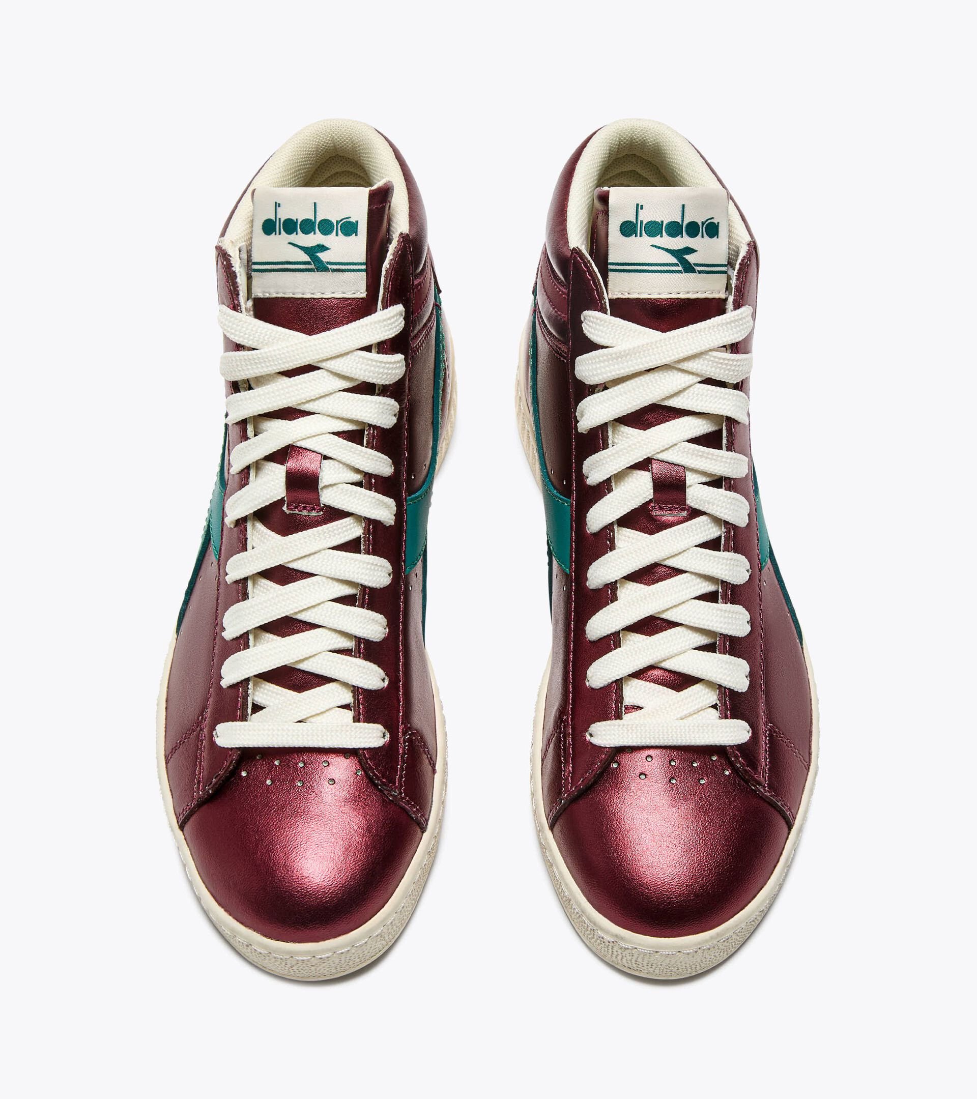 Leather sports sneakers - Women’s GAME L HIGH METALLIC WN REDWOOD (45074) - Diadora