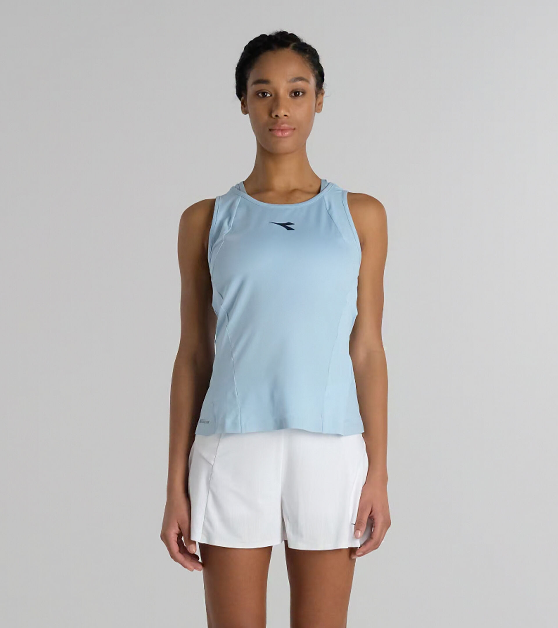 Camiseta sin mangas técnica de tenis - Competición - Mujer L. TANK ICON AZUL CORYDALIS - Diadora