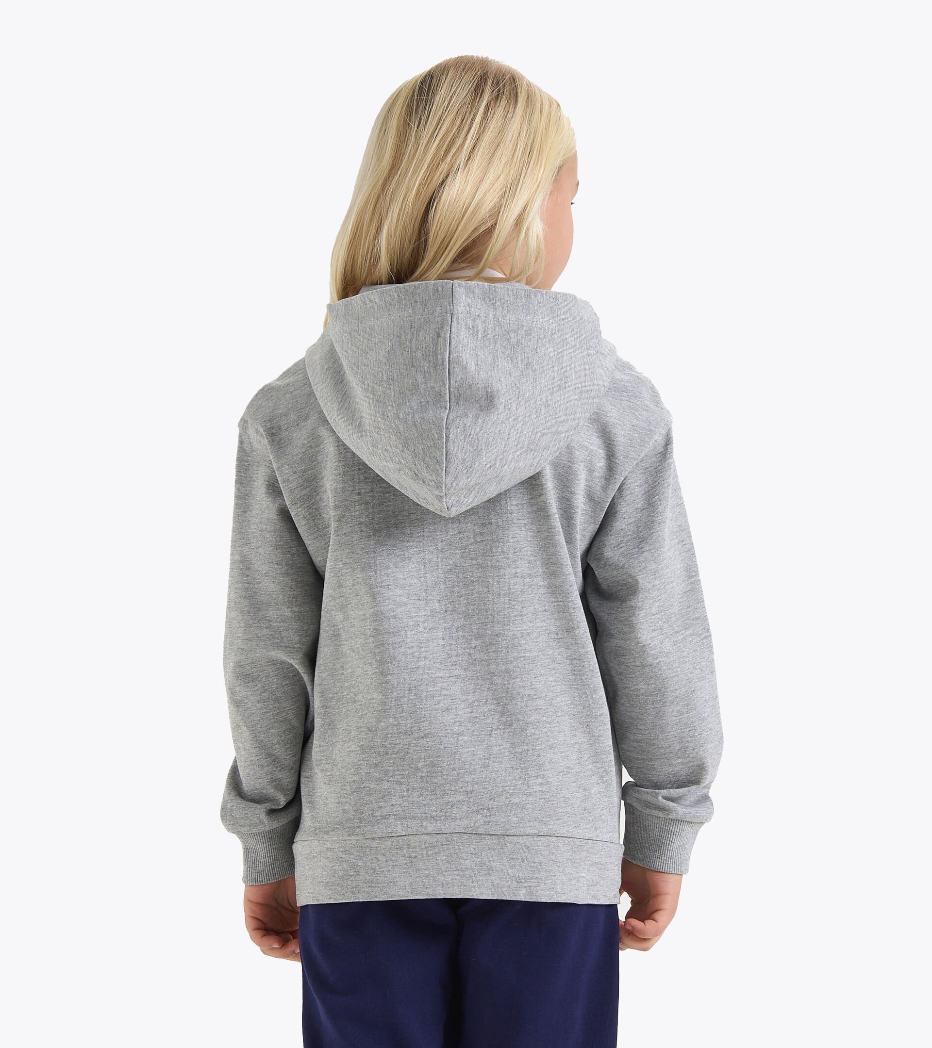 Sweat-shirt en coton - Enfant JU.HOODIE FZ GRIS MOYEN CLAIR MELANGE - Diadora