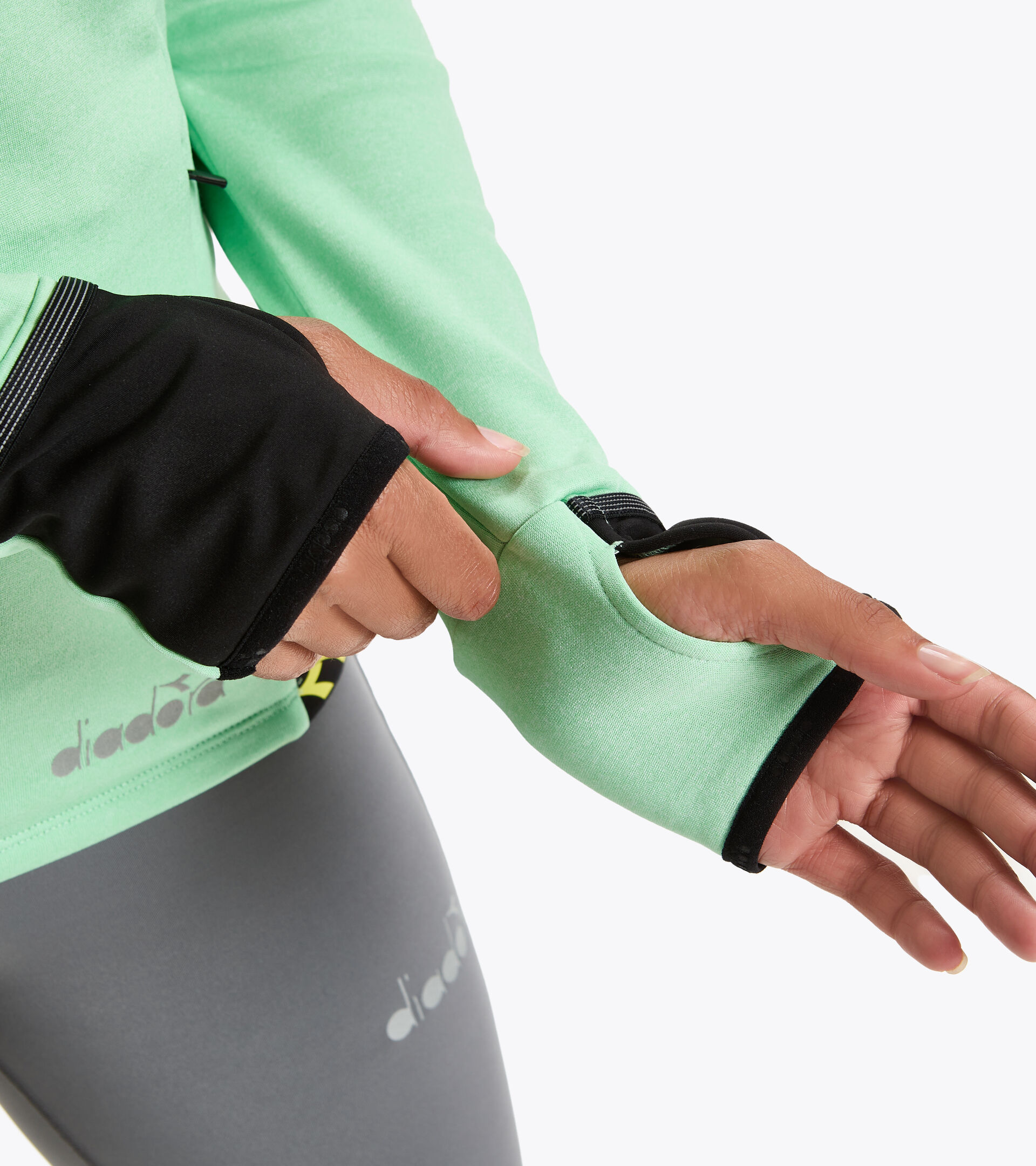 Apparel Sport DONNA L. HD WARM UP WINTER SWEAT VERDE FRESNO Diadora