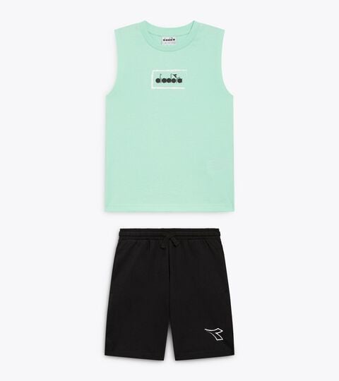 Set sportivo - Canotta e pantaloncini - Bambino JB. SET ESSENTIAL SPORTS SL VERDE UOVO DUCCELLO - Diadora
