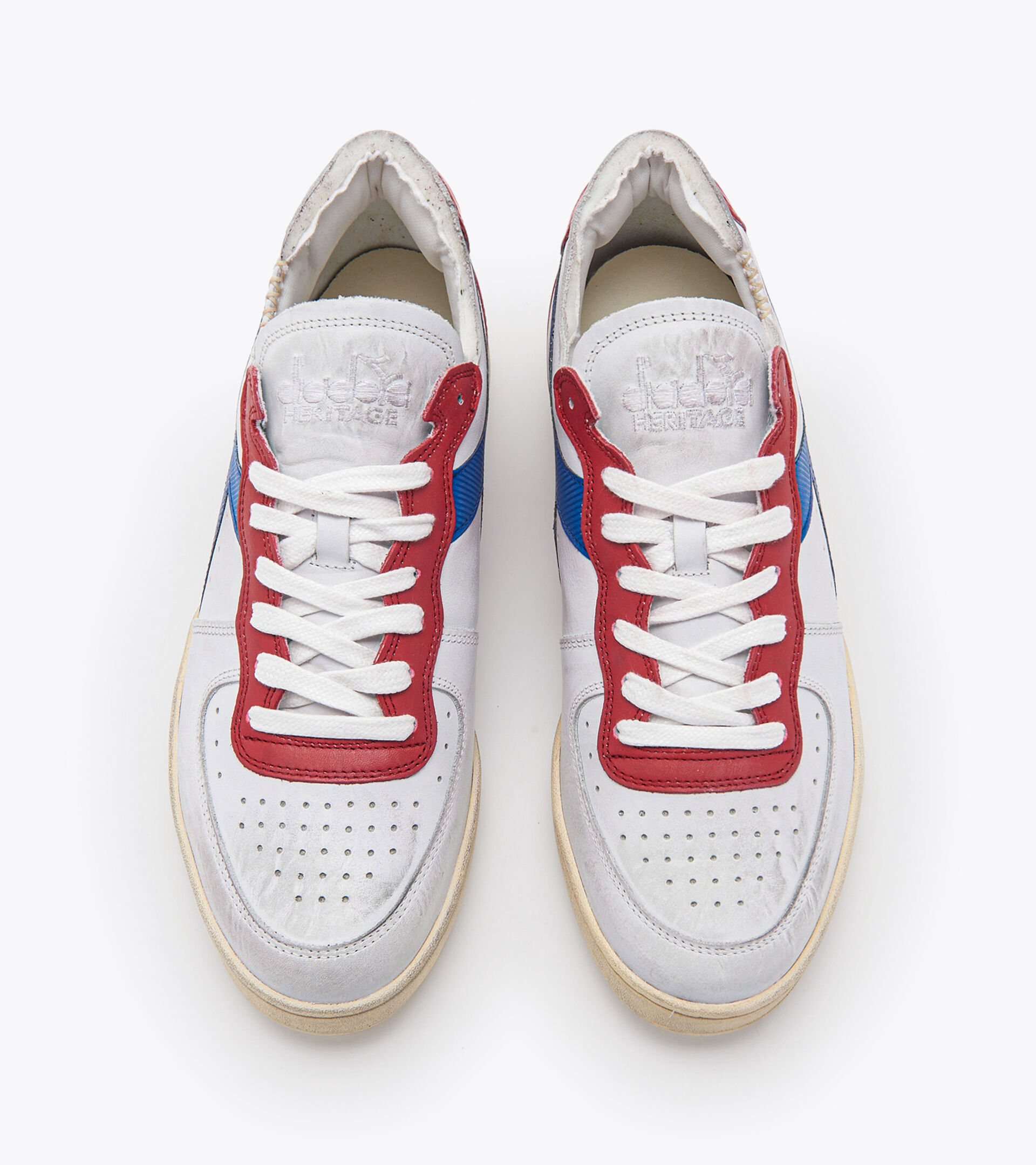 Heritage shoe - Unisex MI BASKET ROW CUT WHITE/POMPEIAN RED - Diadora