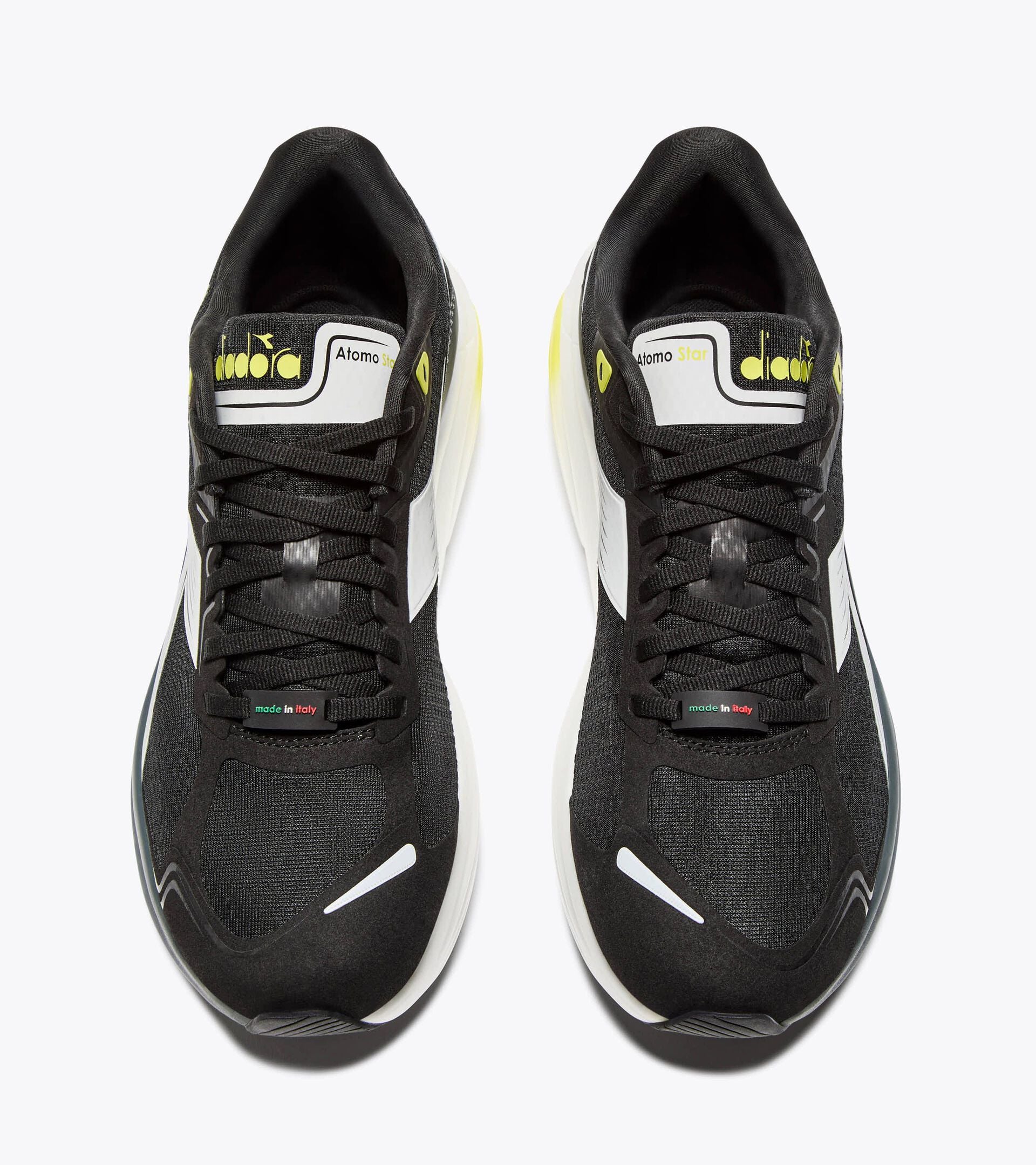 Made in Italy running shoe - Lightness and cushioning - All-Gender ATOMO STAR BLACK/WHITE (C7406) - Diadora