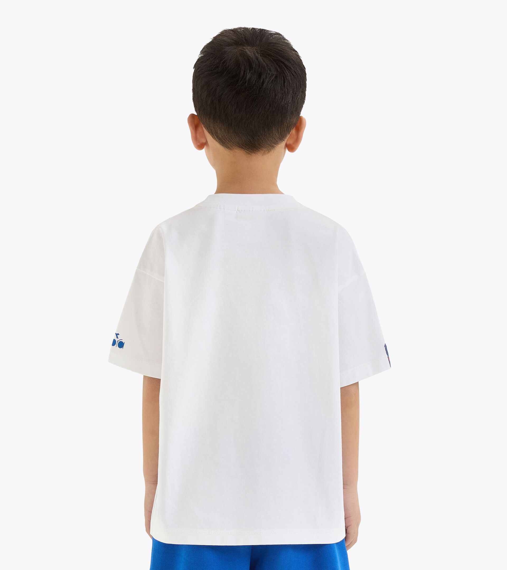 T-shirt supereroi - Bambini e bambine 
 JU.T-SHIRT SS SUPERHEROES OPTICAL WHITE/PRINCESS BLUE - Diadora
