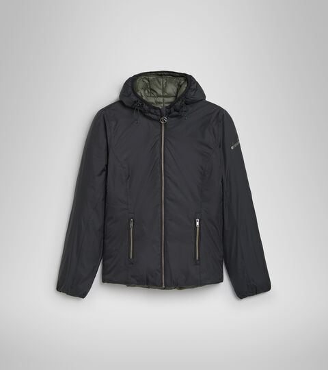 L. HOODIE INSULATED JACKET, NERO/VERDE FORESTA NOTTE Wattierte Wendejacke - Damen L. HOODIE INSULATED JACKET NERO/VERDE FORESTA NOTTE - Diadora