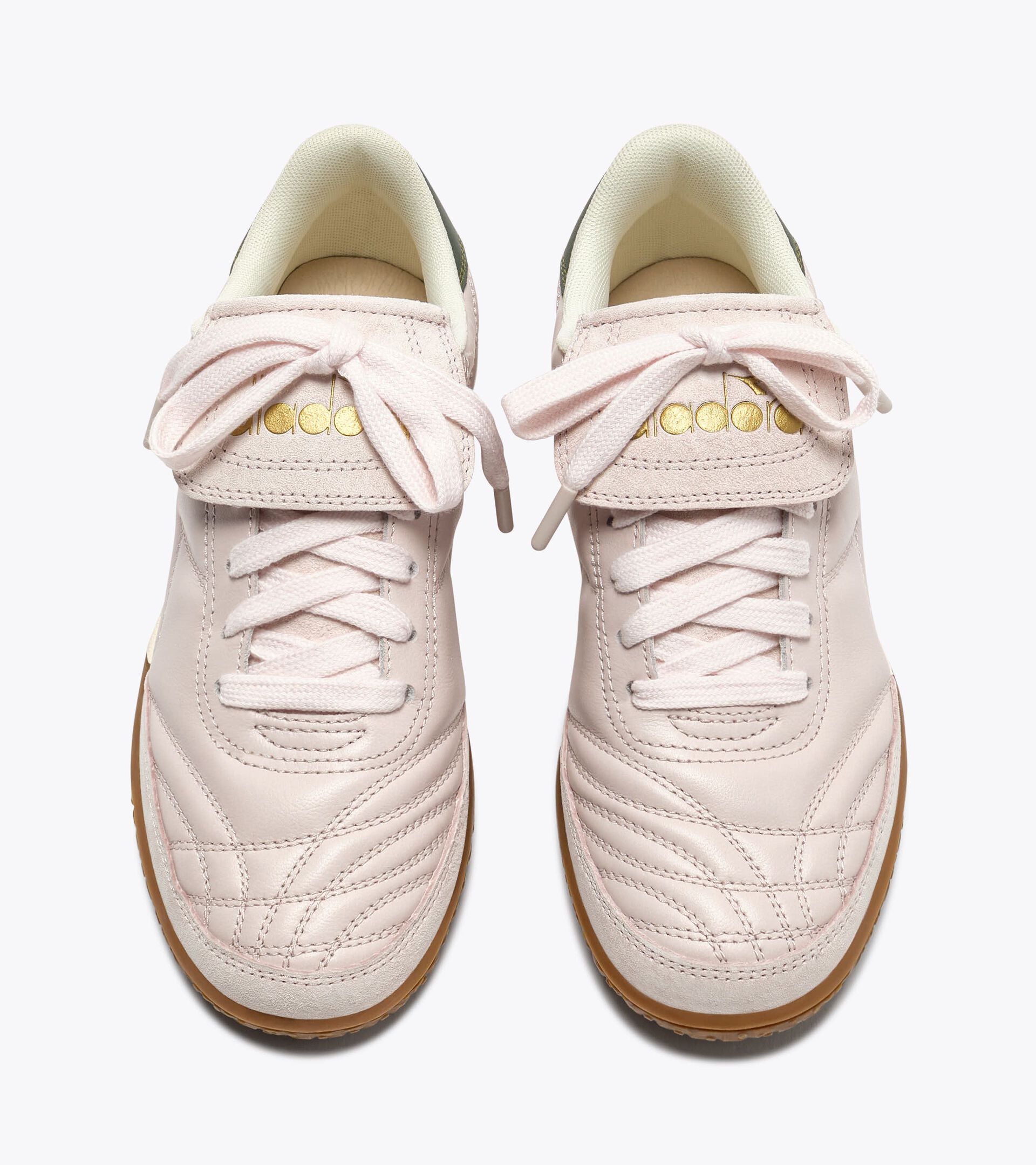 Terrace-style Leather Sneakers - All-gender GOLD INDOOR METAL PINK BABY - Diadora