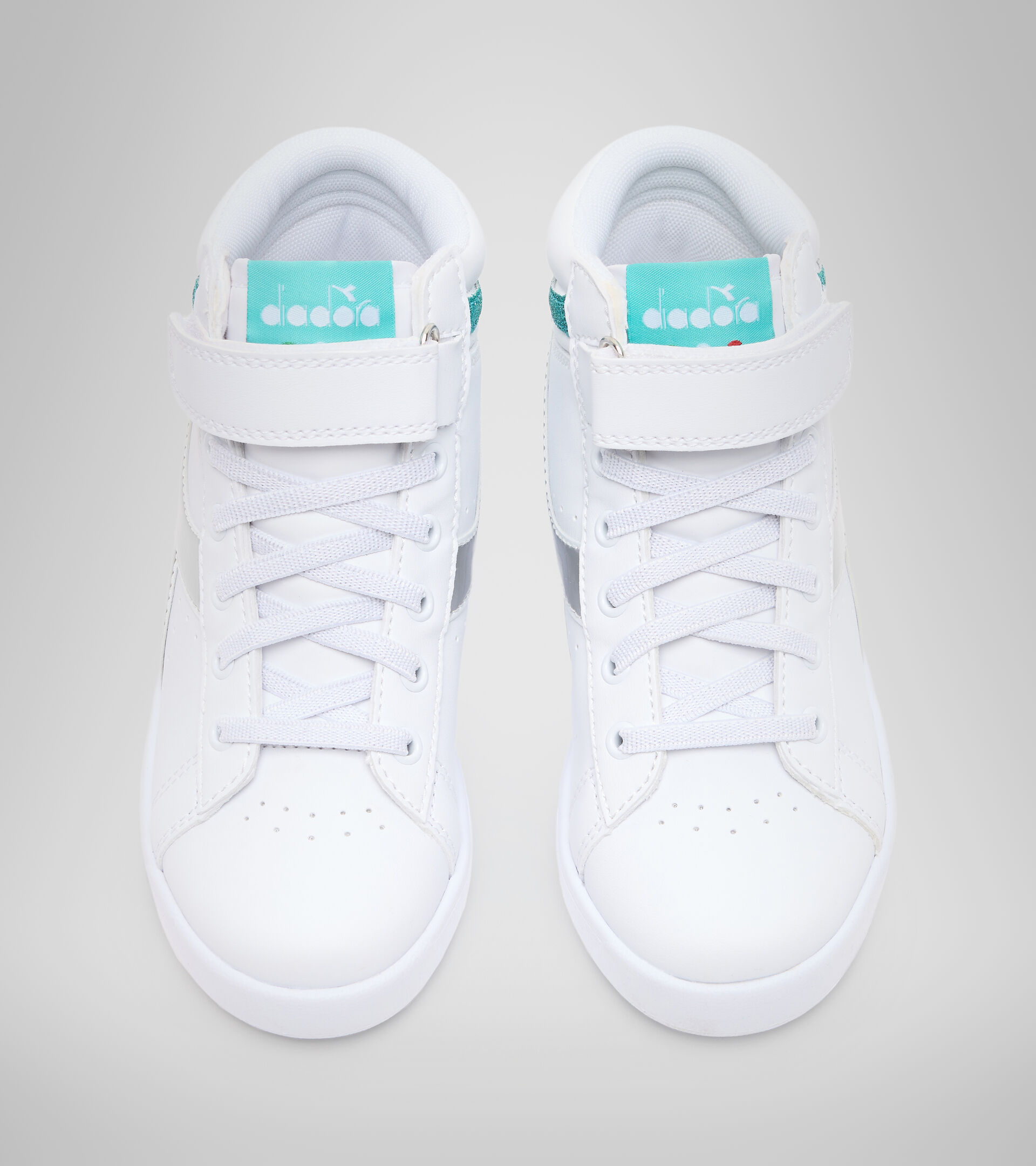 Sports shoes - Kids 4-8 years GAME P HIGH GIRL PS WHITE/BLUE TURQUOISE - Diadora