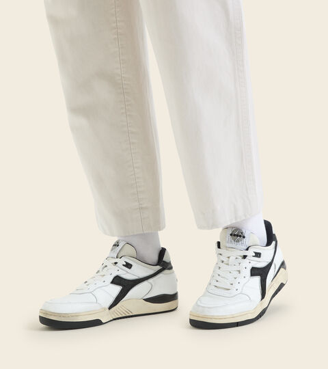 B.560 USED ITALIA, WHITE/BLACK Made in Italy Heritage shoe - Unisex B.560 USED ITALIA WHITE/BLACK - Diadora