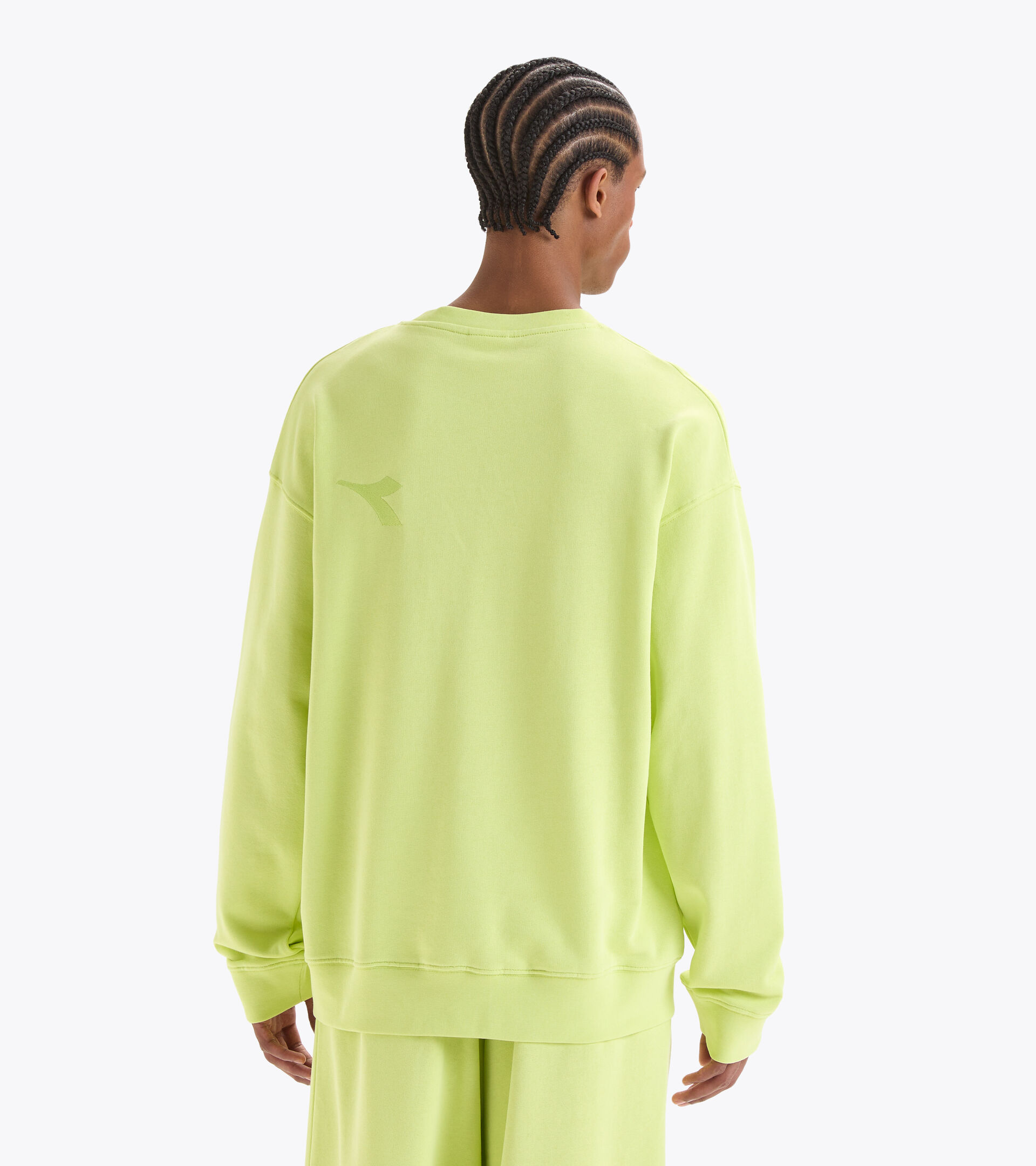 Cotton sweatshirt - Gender neutral SWEATSHIRT CREW SPW LOGO DARK LIME GREEN - Diadora