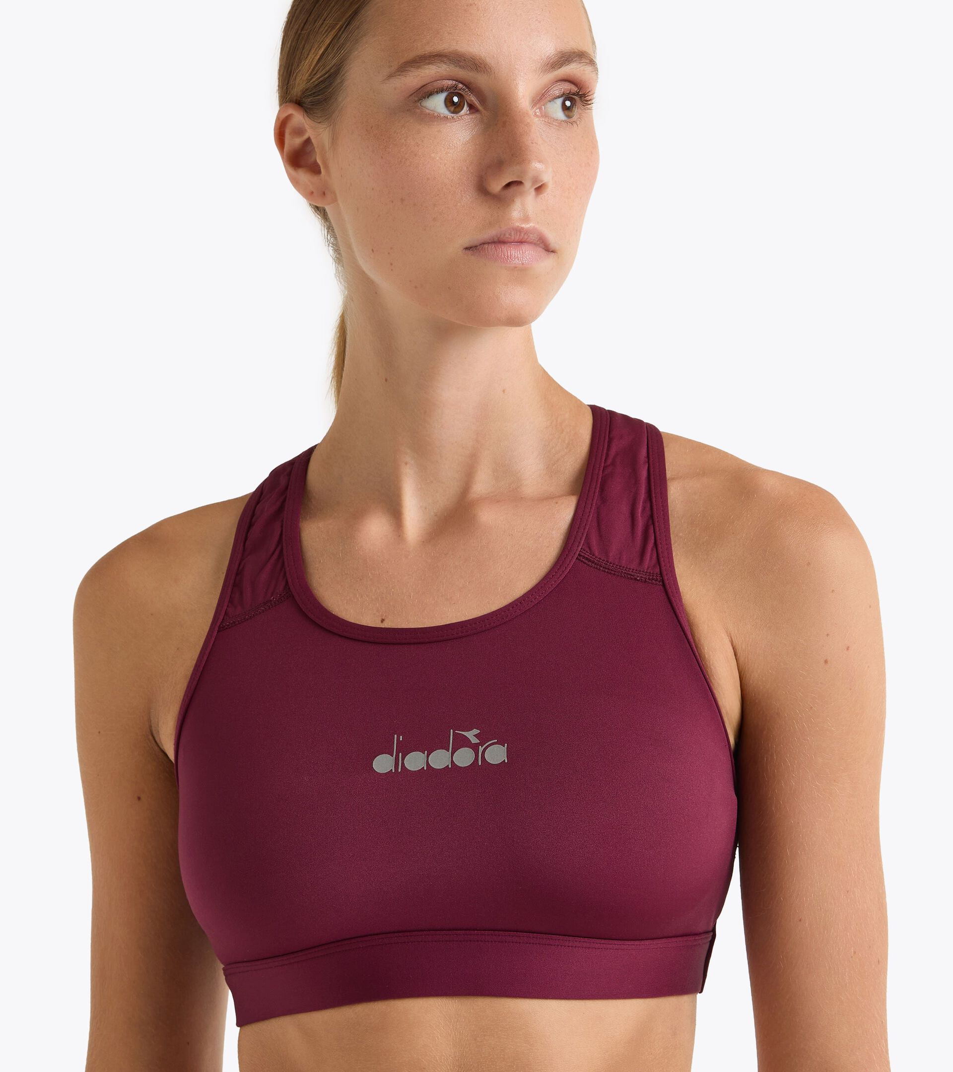 Medium support bra - Women L. MEDIUM BRA MAROON BANNER - Diadora