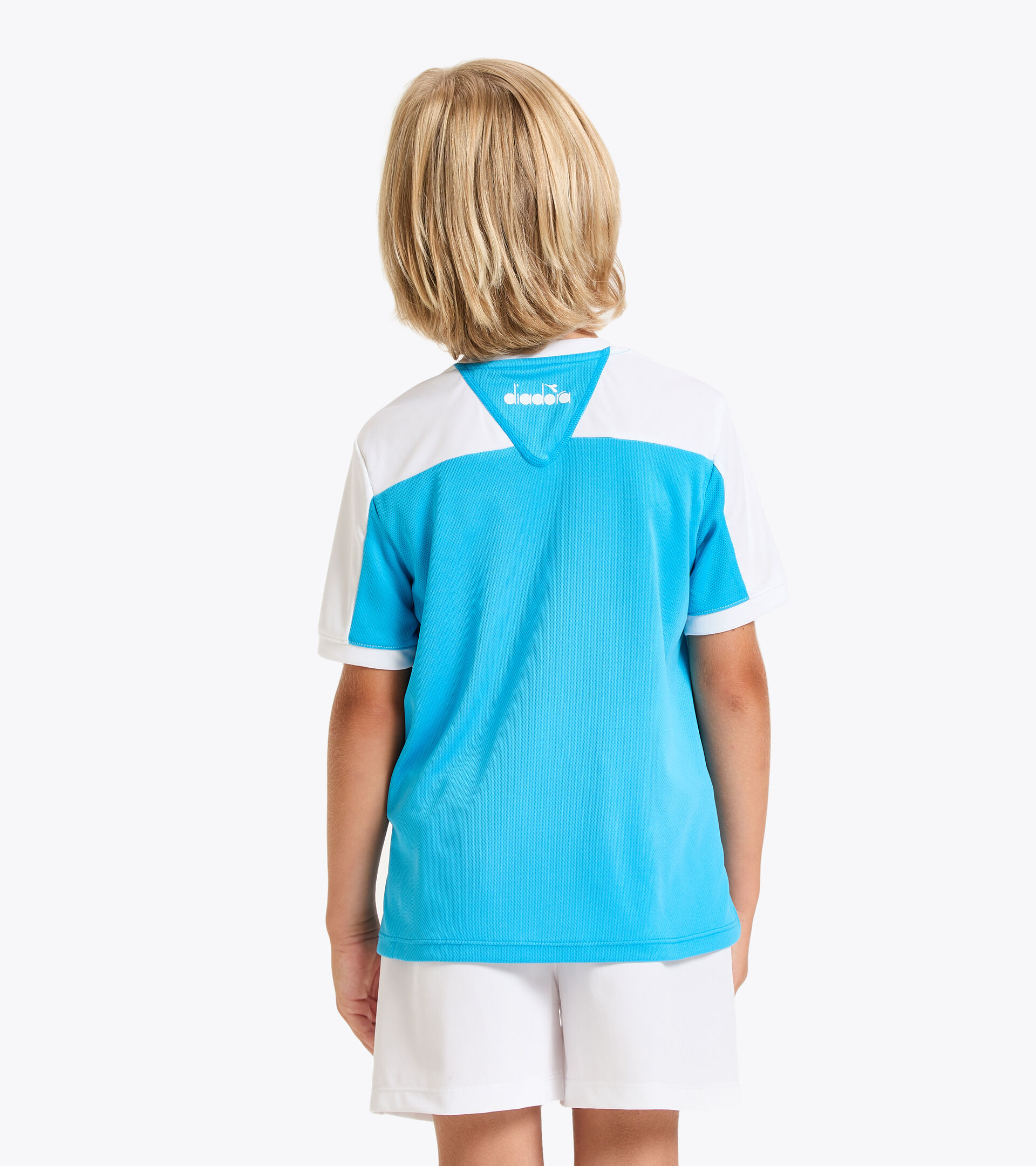 T-shirt de tennis - Junior J. T-SHIRT COURT BLEU ROI FLUO - Diadora