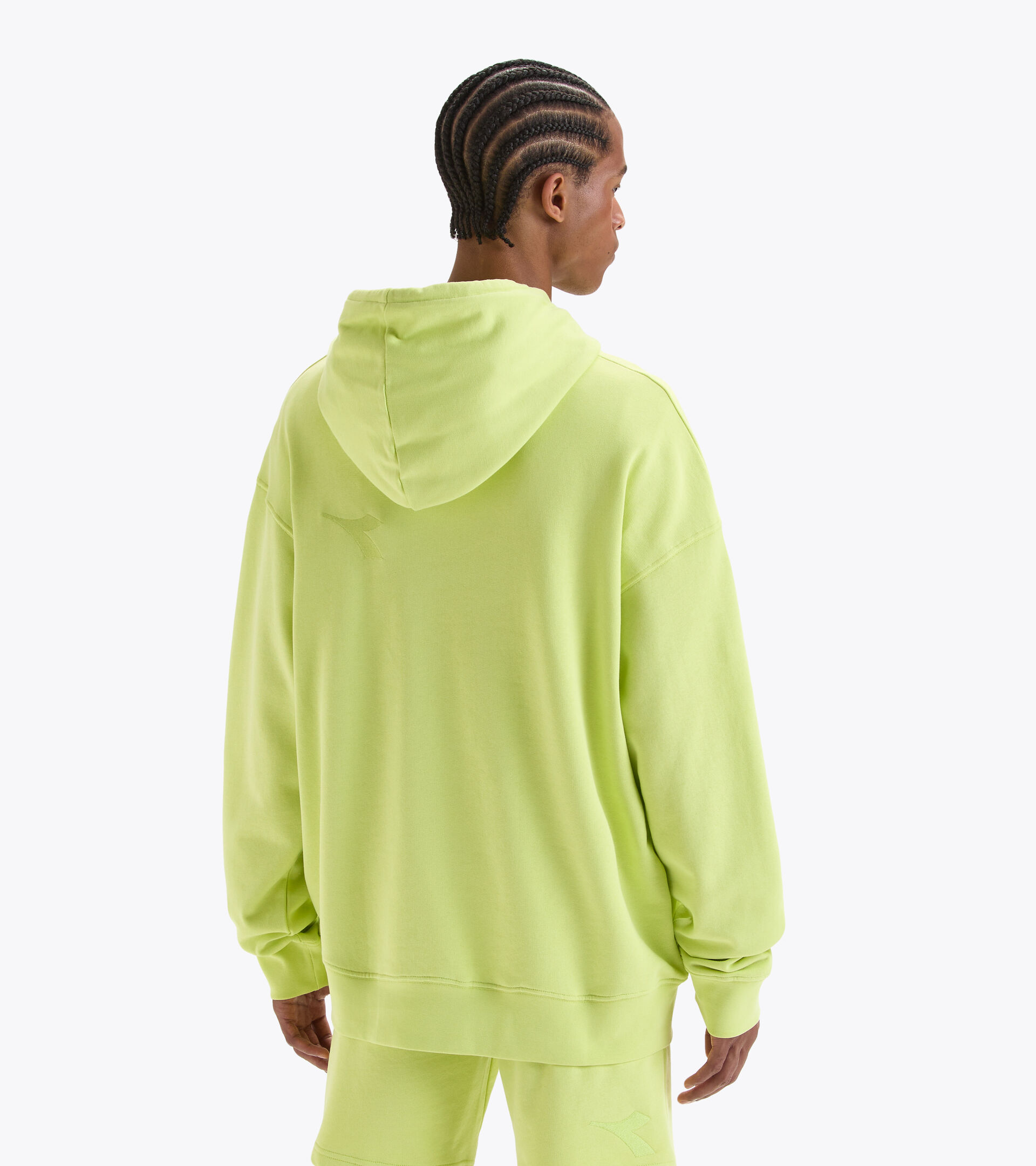 Felpa con cappuccio in cotone - Gender neutral HOODIE SPW LOGO VERDE LIME SCURO - Diadora