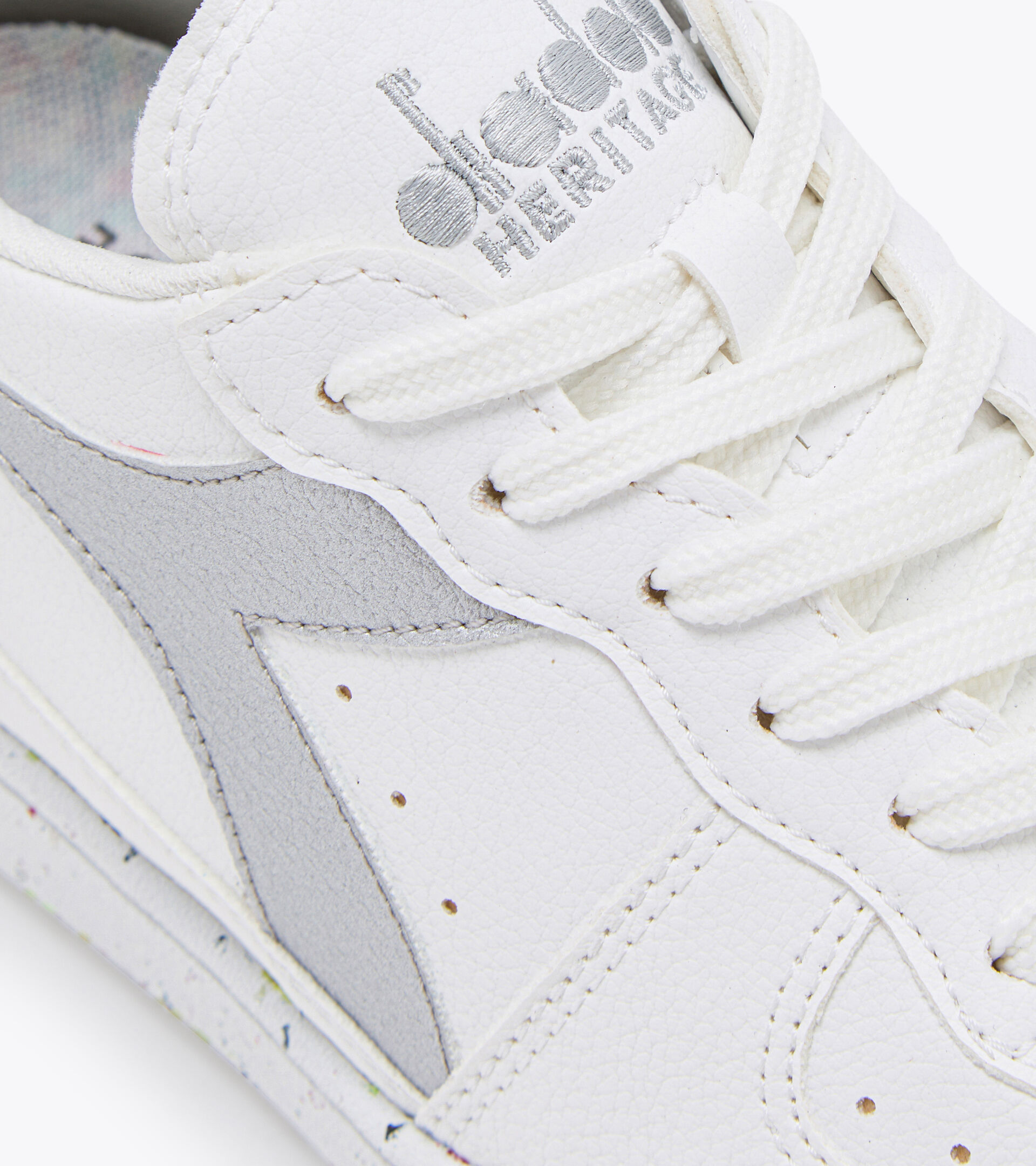 Heritage shoes - Women MI BASKET LOW 2030 WHITE/SILVER .. - Diadora