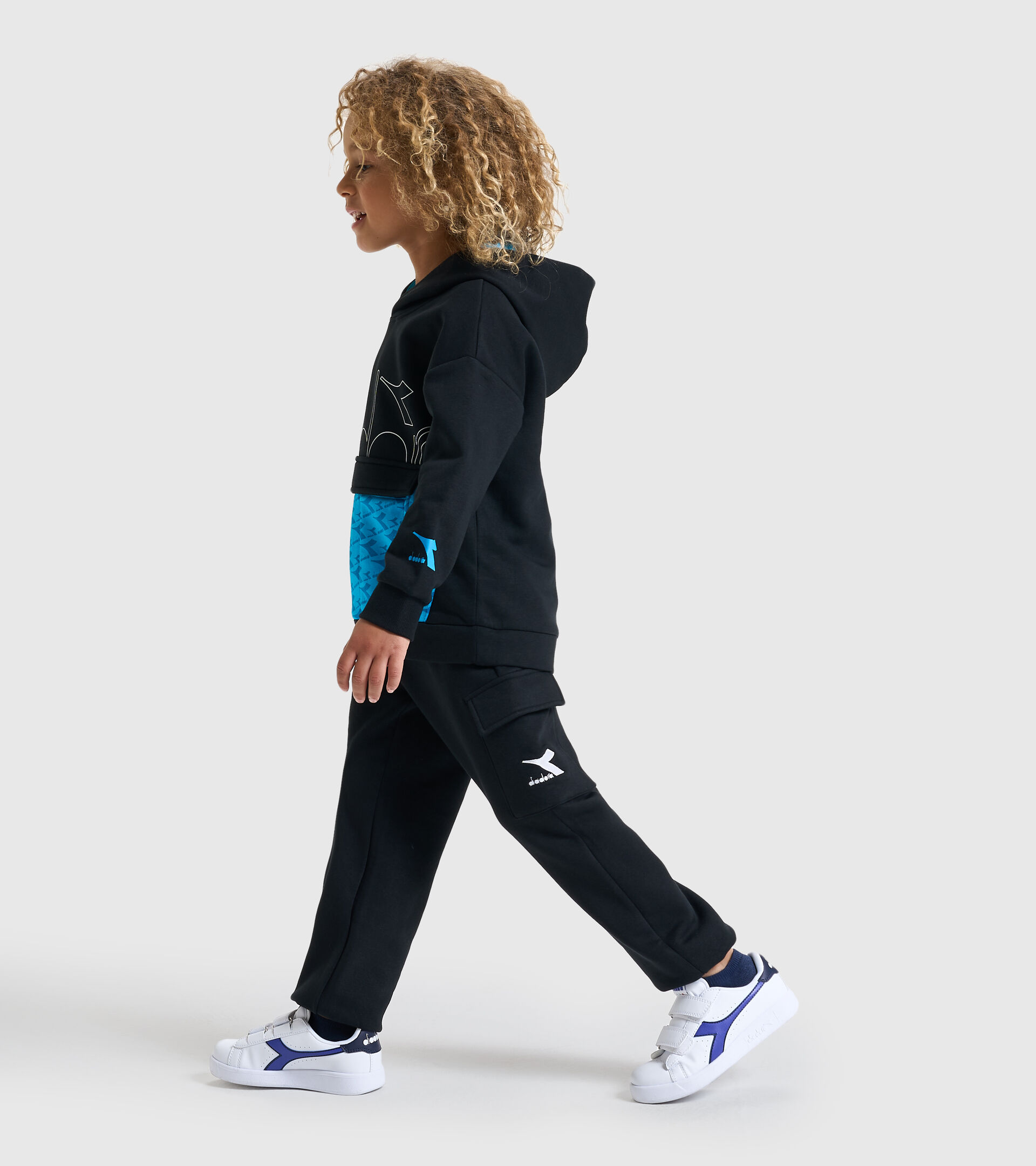 Hooded sweatshirt - Kids JB.HOODIE HOOPLA BLACK - Diadora