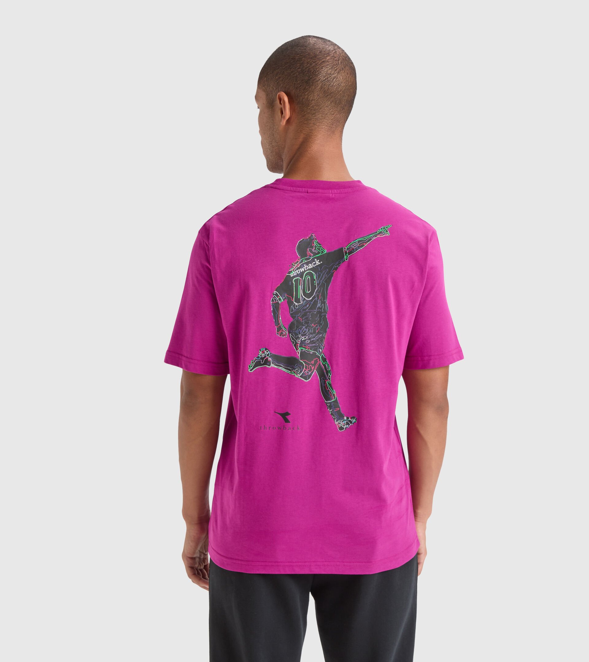 Throwback sports T-shirt - Unisex T-SHIRT SS CLASSIC STORY RB VIOLET RASPBERRY - Diadora