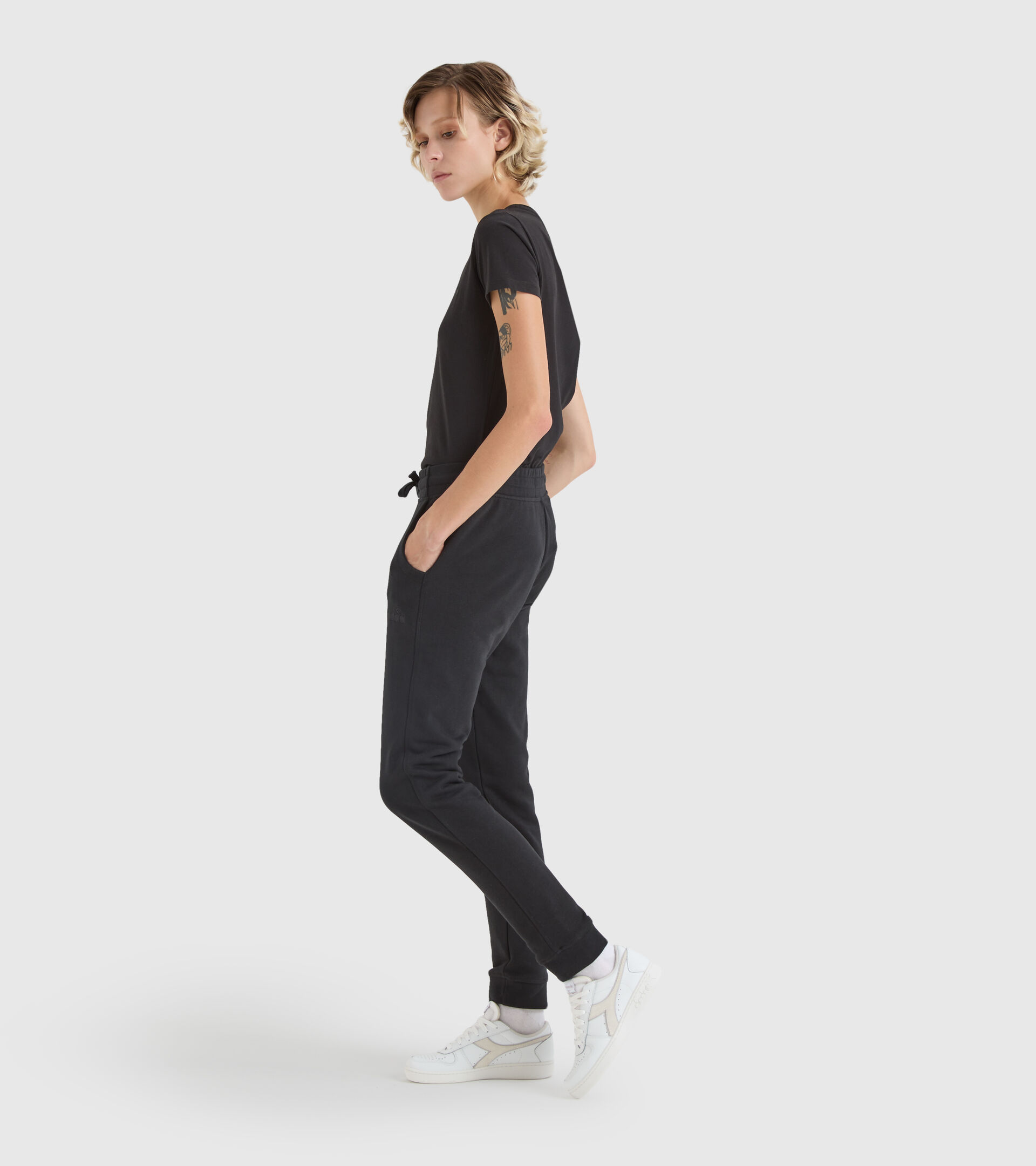 Cotton sports trousers - Made in Italy - Women L. JOGGER PANT MII BLACK - Diadora