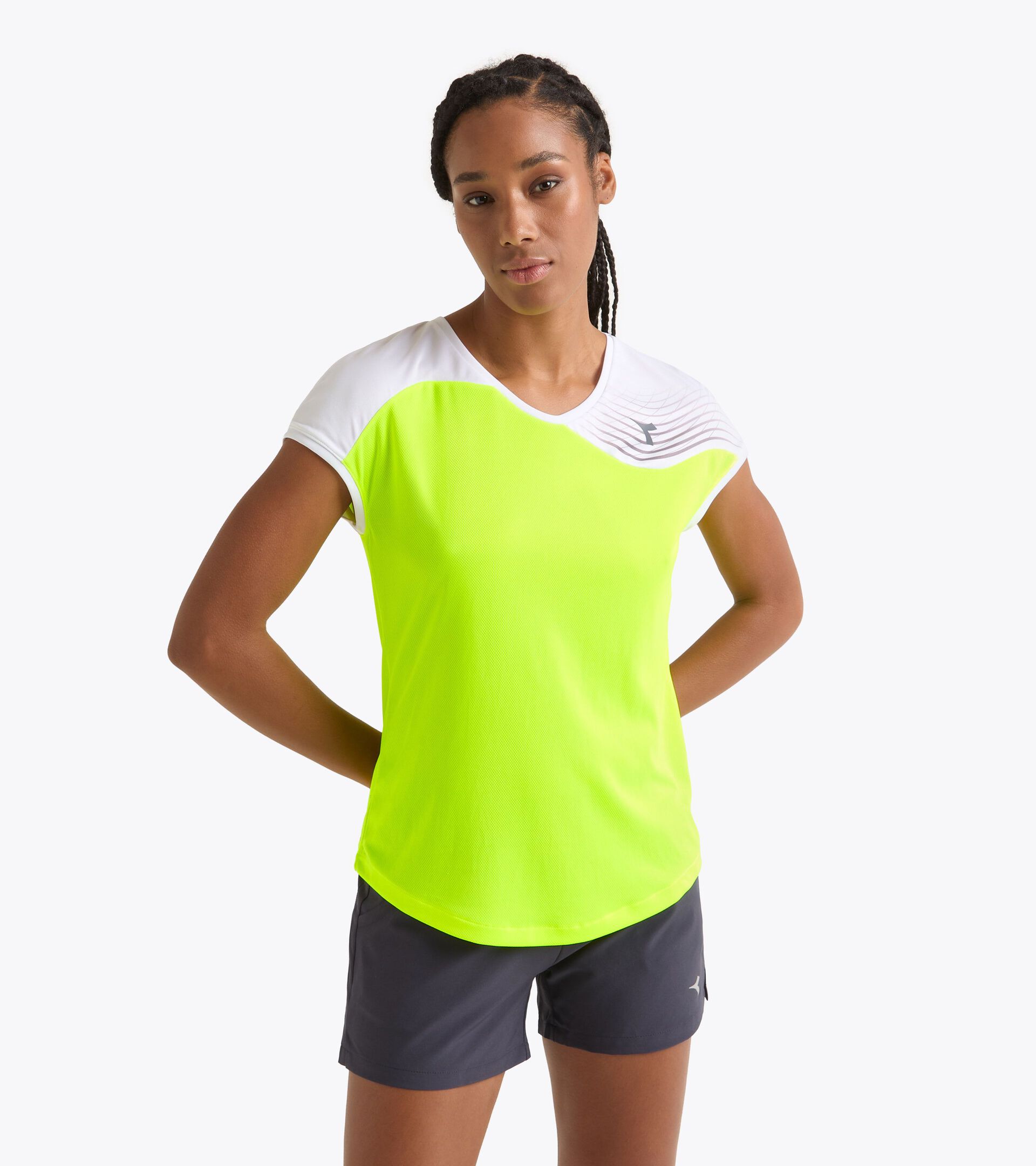 Tennis T-shirt - Women L. T-SHIRT COURT FLUO YELLOW DD - Diadora
