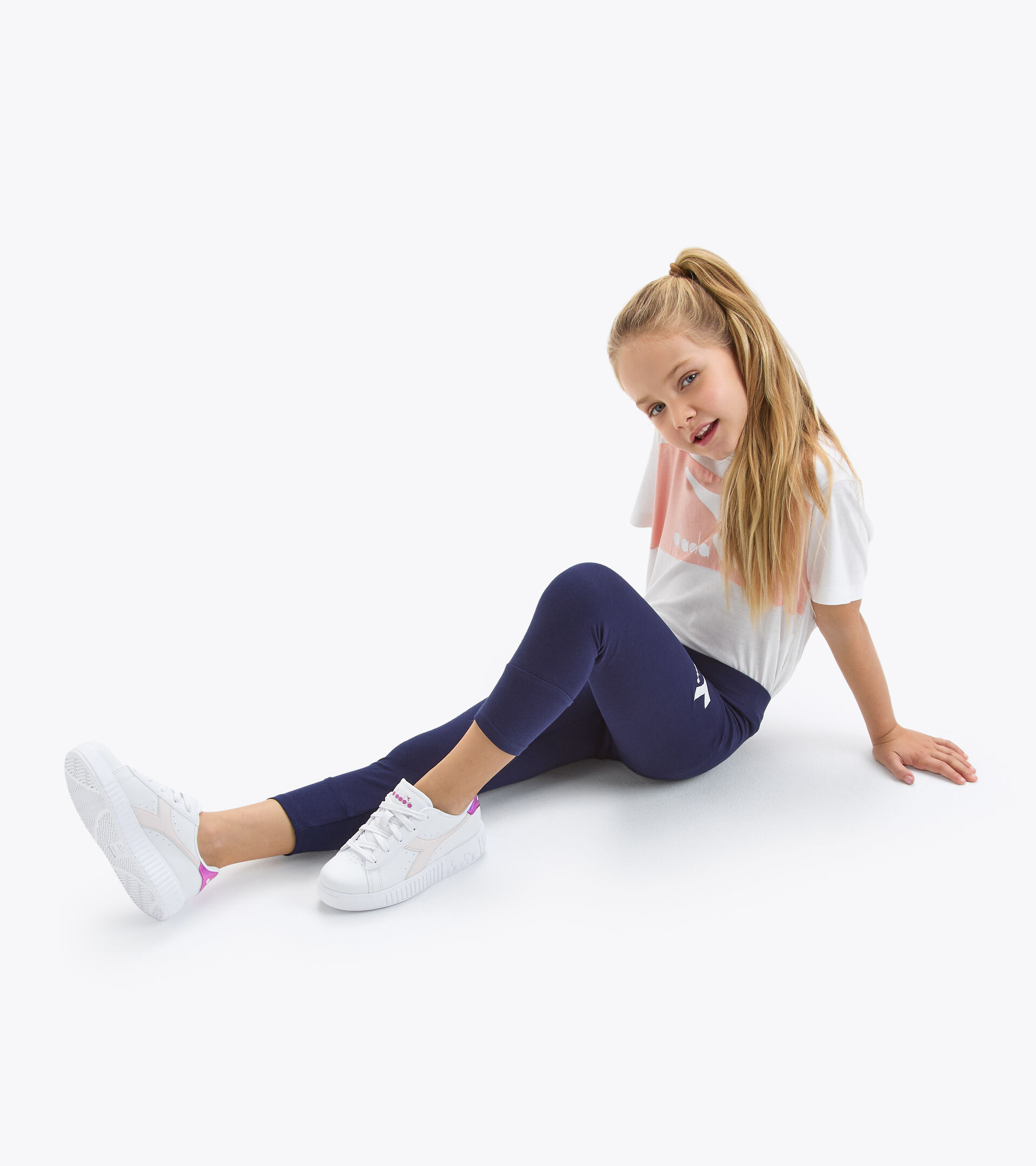 Leggings - Girls JG.LEGGINGS BOUNCE CLASSIC NAVY - Diadora