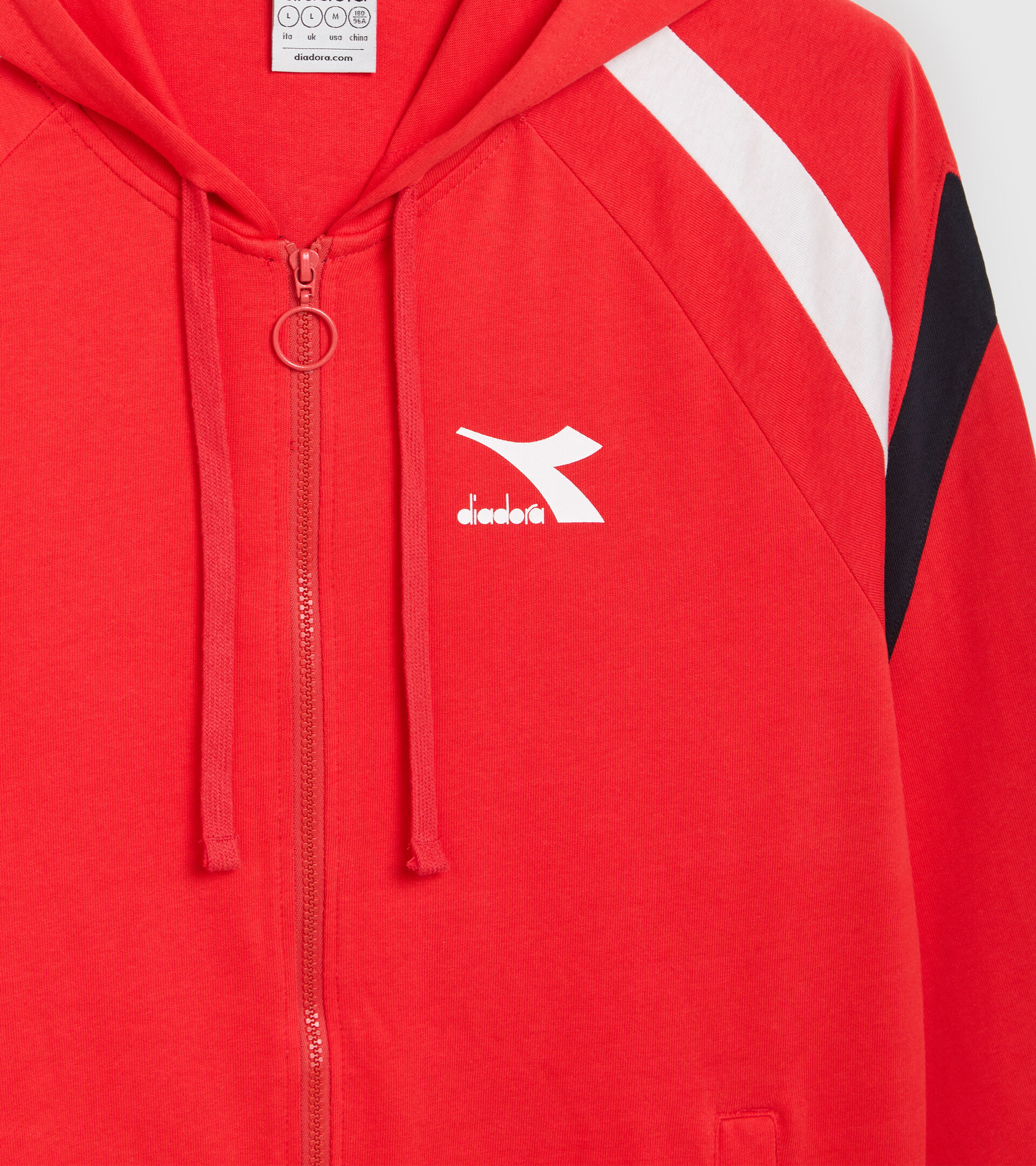 Cotton tracksuit - Men TRACKSUIT HOODIE FZ CORE POPPY RED - Diadora