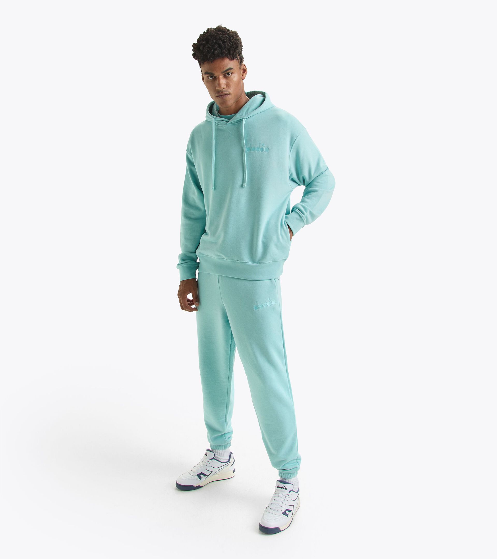 Hoodie - Gender Neutral HOODIE ATHL. LOGO TURQUOISE (65135) - Diadora