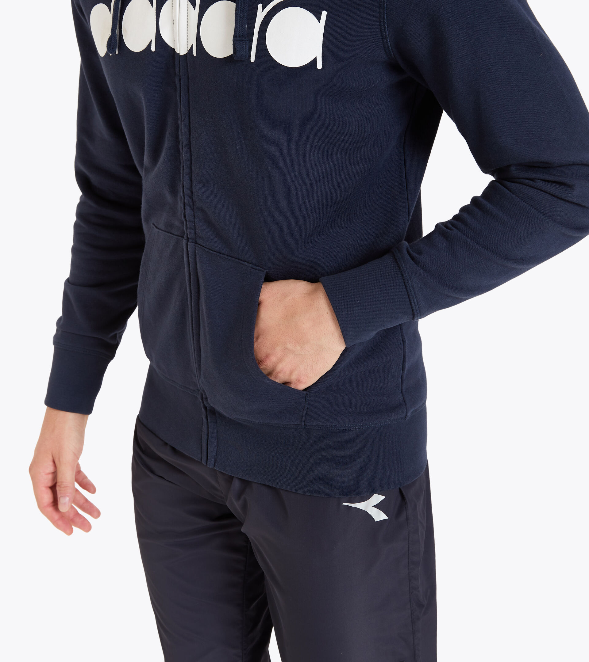 Felpa da tennis con cappuccio e zip - Uomo HD FZ SWEAT DIADORA CLUB BLU PROFONDO - Diadora