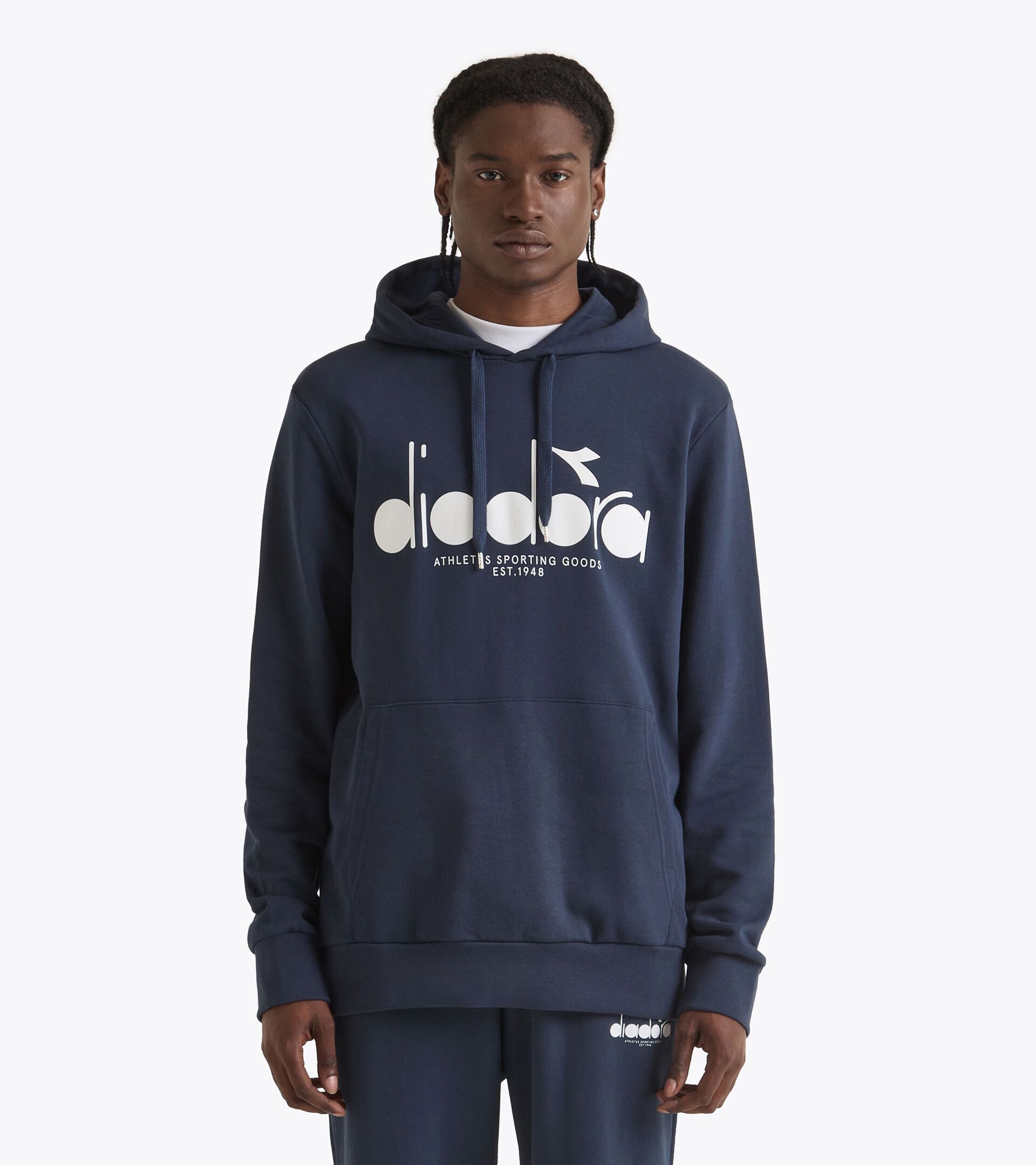 Color block hoodie - All-Gender HOODIE LOGO BLUE DENIM - Diadora