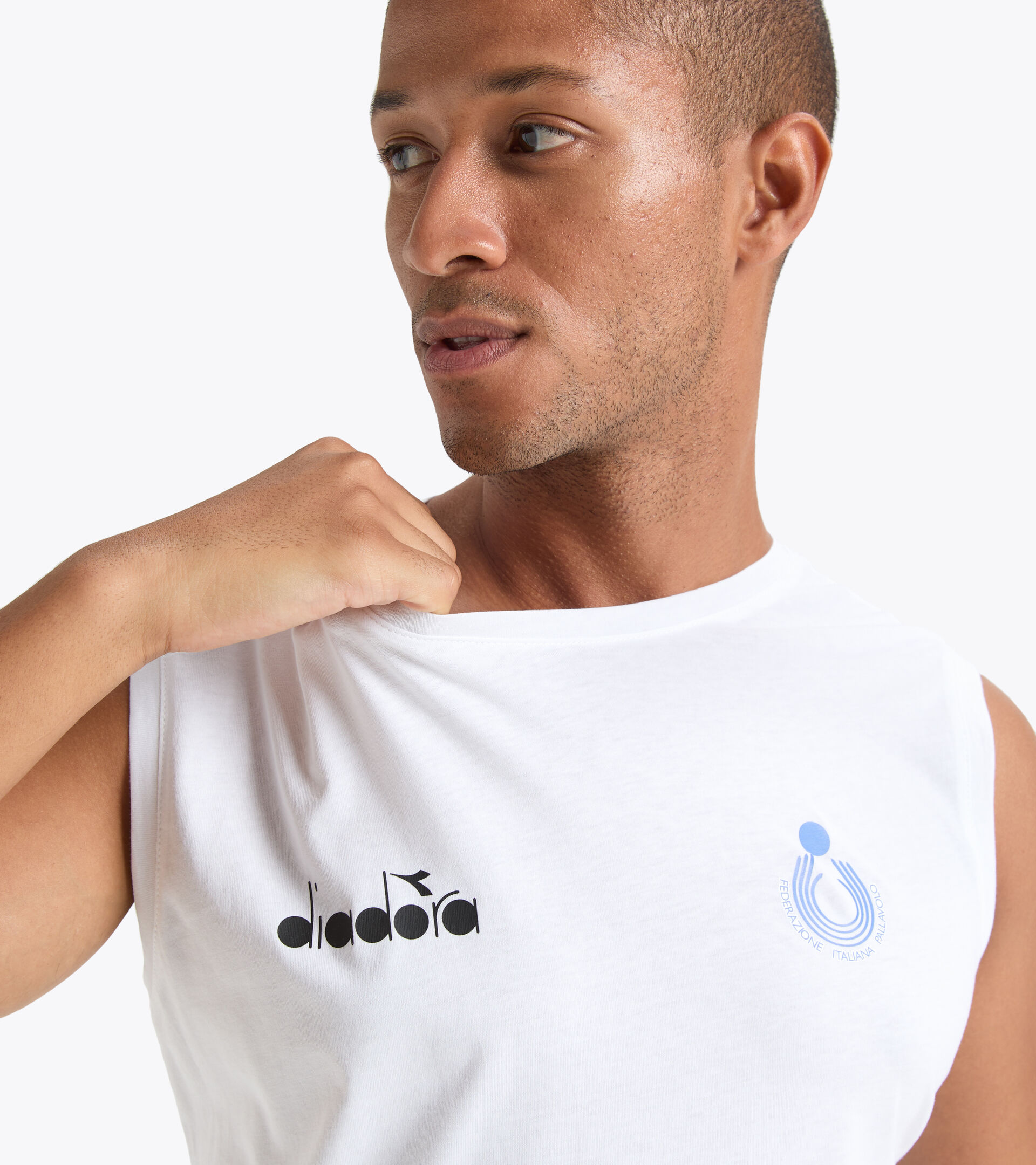 Sleeveless shirt Men - Italy National Volleyball Team  SLEEVELESS ALLENAMENTO UOMO BV ITALIA OPTICAL WHITE - Diadora
