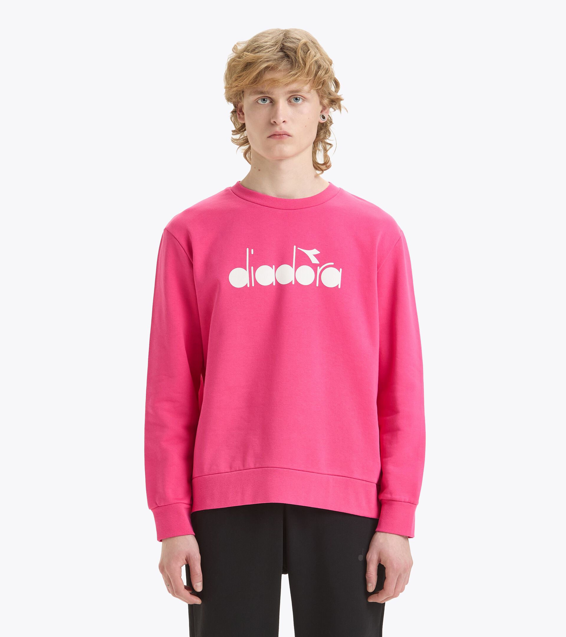 Sweatshirt - Made in Italy - Gender Neutral SWEATSHIRT CREW LOGO PINK SORBET - Diadora
