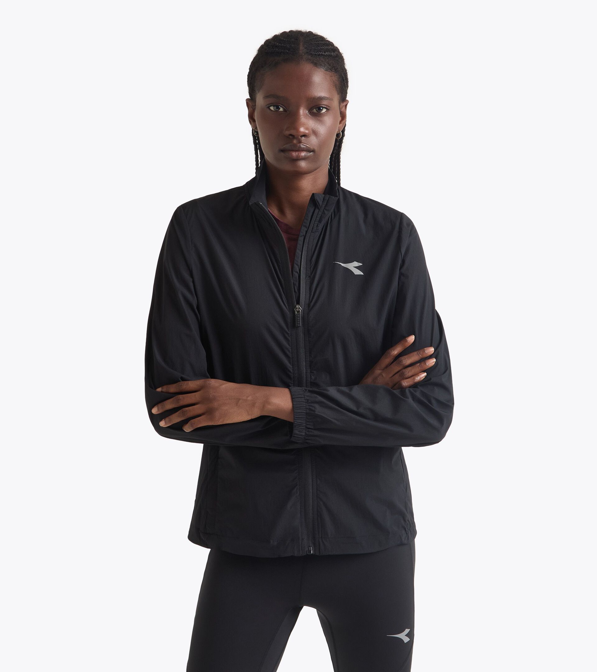 Chaqueta cortavientos plegable§Running§Mujer L. WINDBREAKER PACKABLE JACKET NEGRO - Diadora