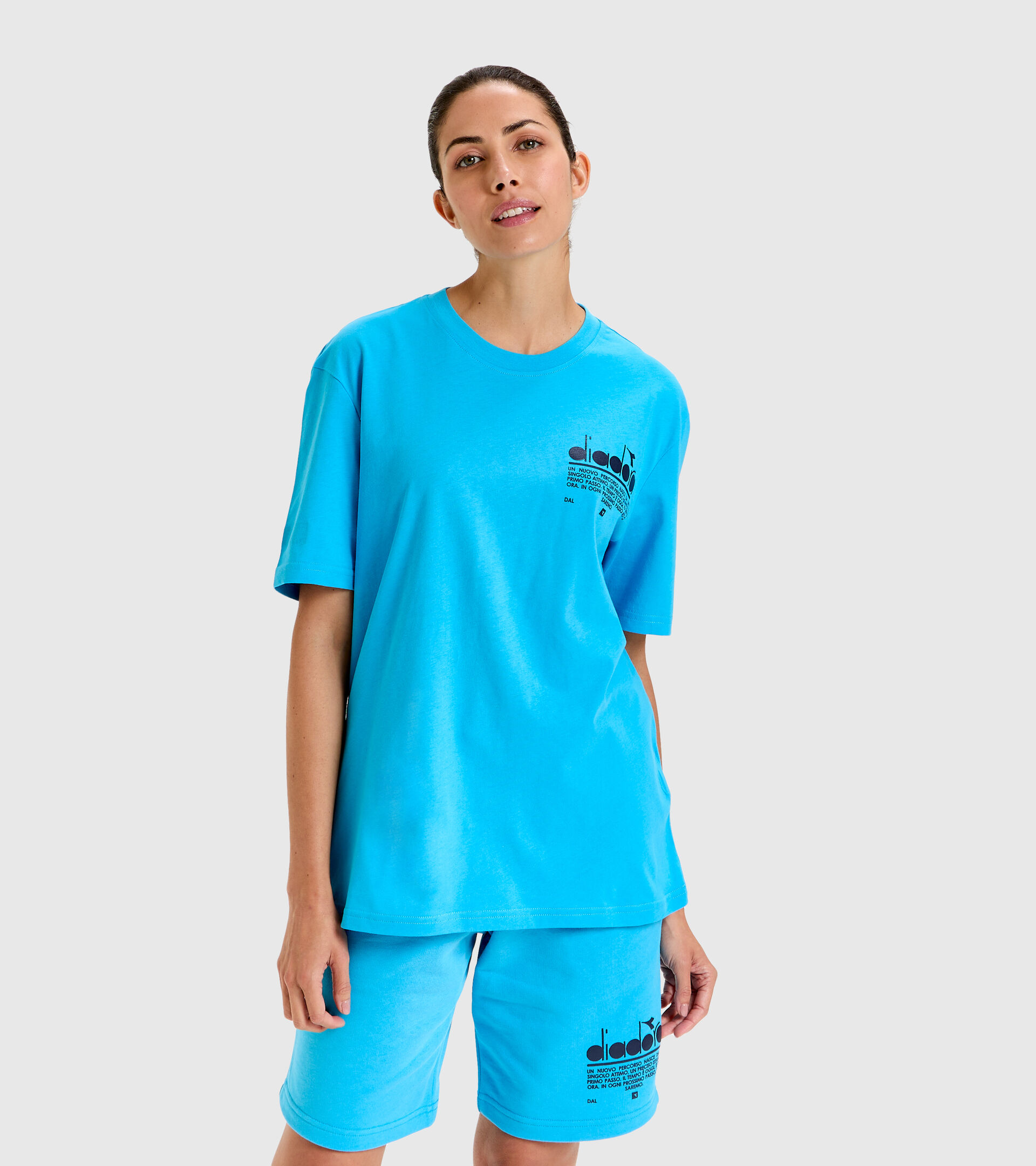 Organic cotton t-shirt - Unisex T-SHIRT SS MANIFESTO SKY BLUE INTENSE - Diadora