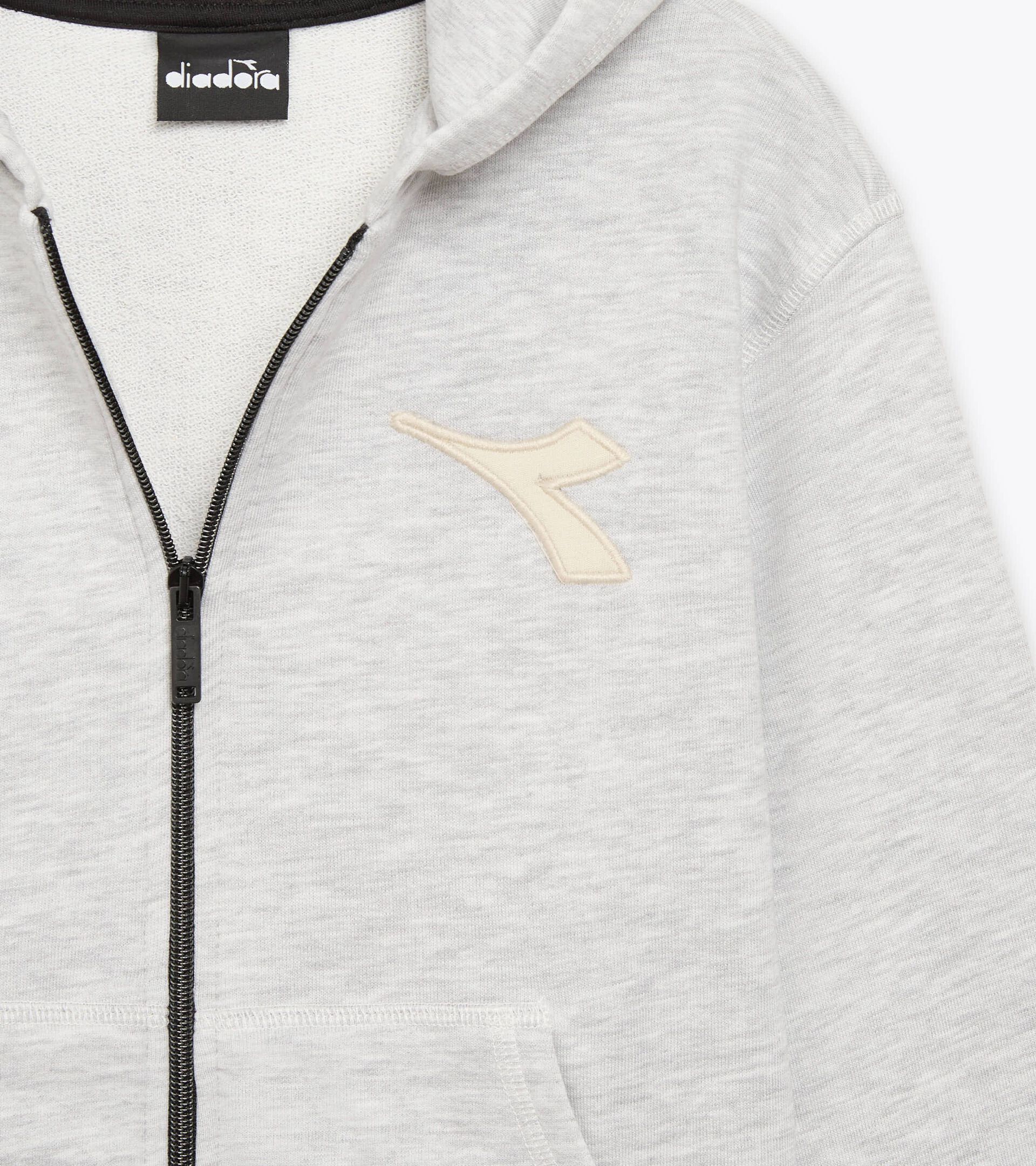 Sweatshirt mit Kapuze - Jungen JB. HOODIE FZ DISTRICT LICHT MITTELGRAU MELANGE - Diadora