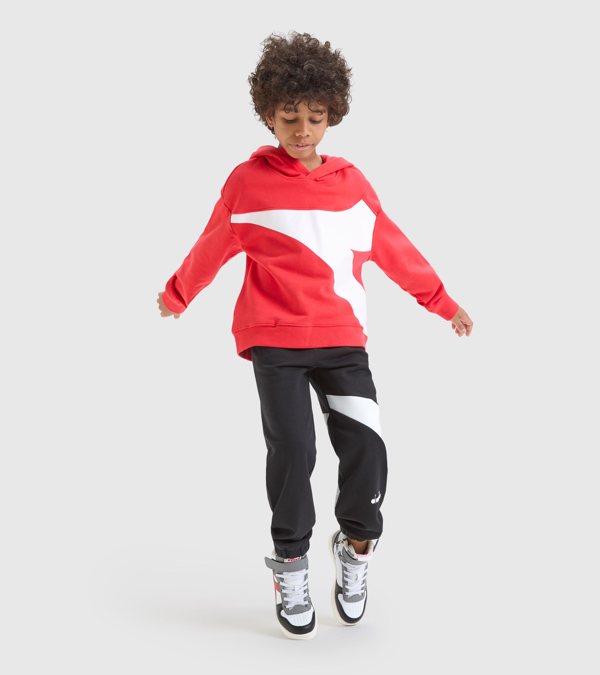 Sports sweatshirt with maxi-logo - Boys JB.HOODIE POWER LOGO POPPY RED - Diadora
