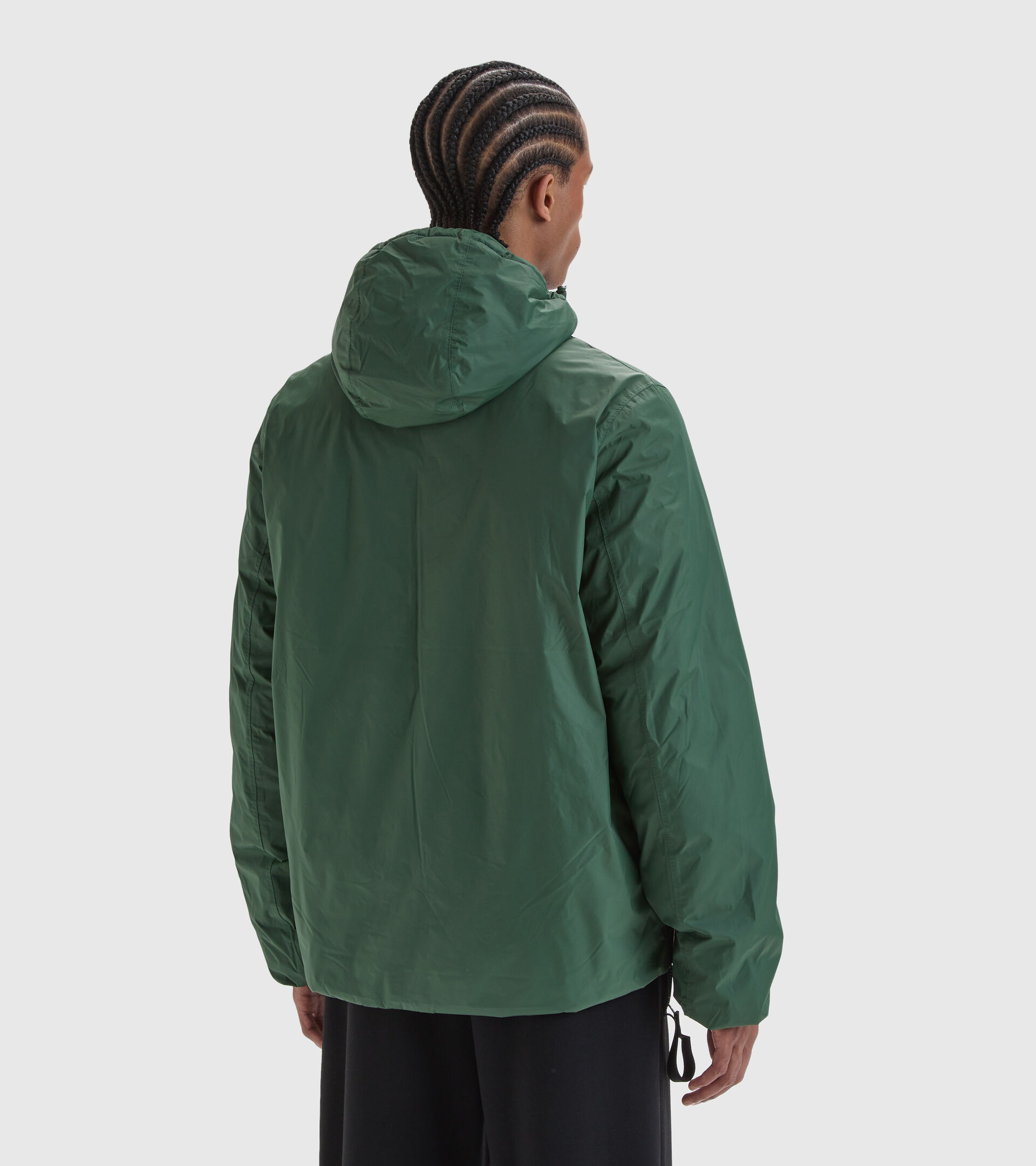 Reversible puffer jacket - Men HOODIE INSULATED JACKET GREEN MILITARY/BROWN ACORN - Diadora