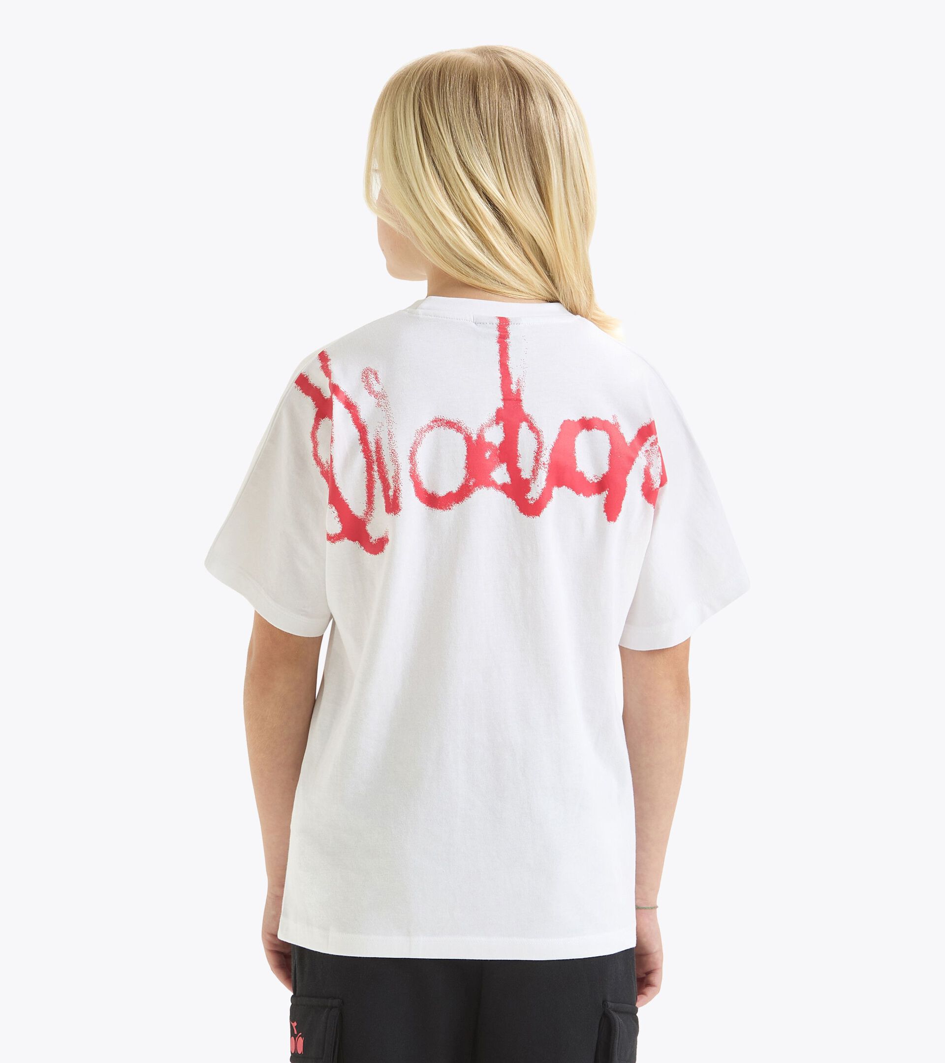 T-shirt en coton - Garçon JB. T-SHIRT SS SL GRAFFITI BLANC ANCIEN - Diadora