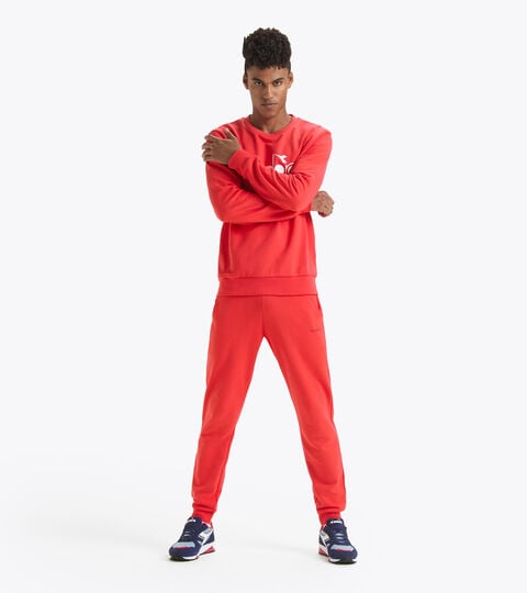 Non-brushed cotton tracksuit (crewneck sweatshirt and trousers) - Men SWEATSHIRT LOGO TRACKSUIT red  - null