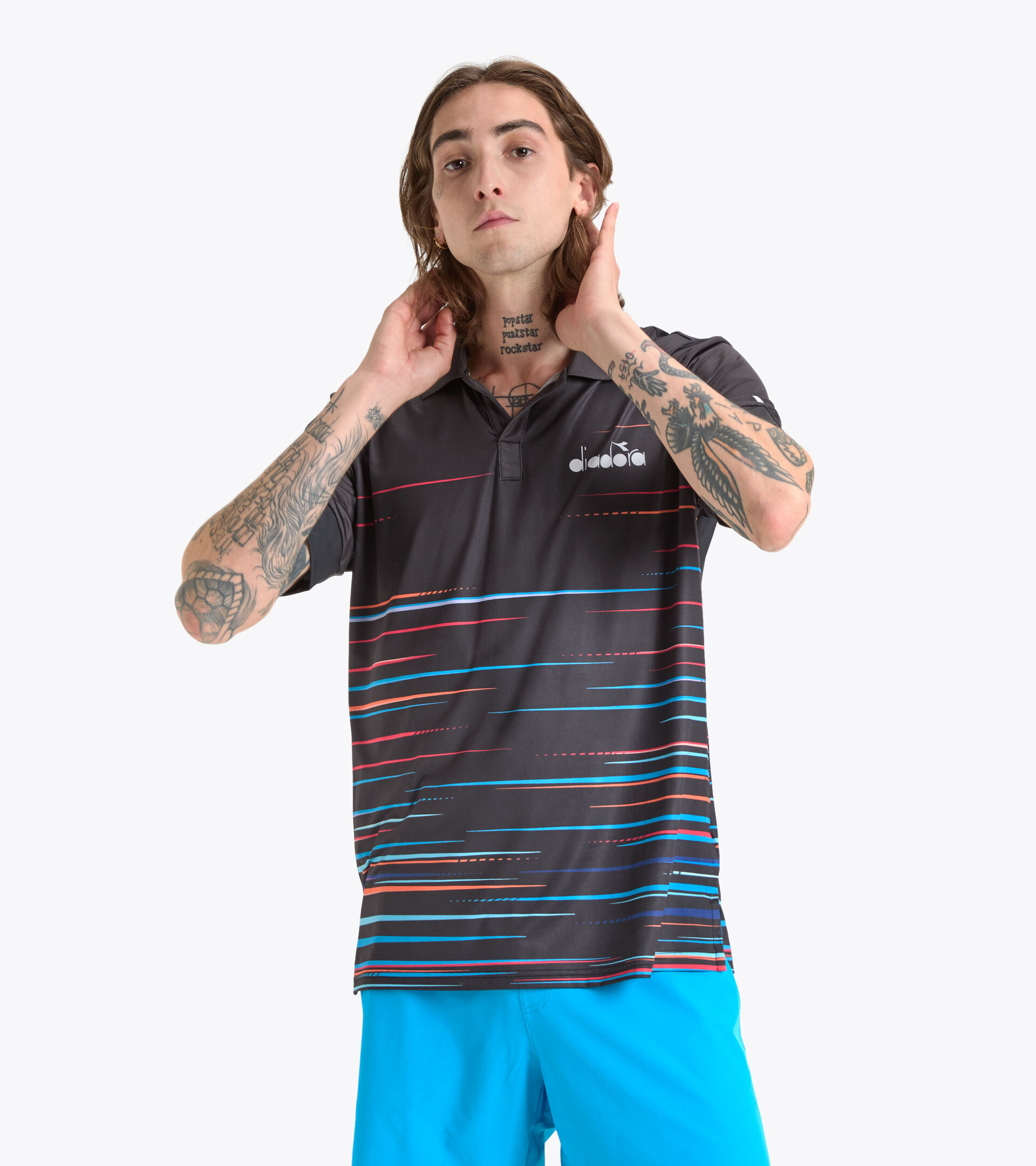 Short-sleeved tennis polo-shirt - Men SS POLO ICON BLACK - Diadora